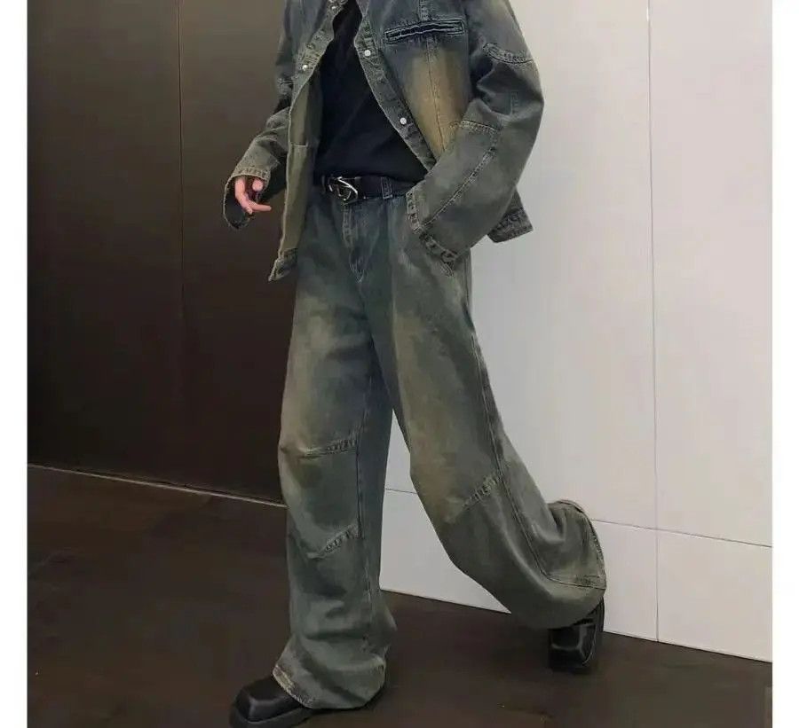 Japanese Brand Pleated vintage washed distressed baggy jeans Size US 32 / EU 48 - 5 Thumbnail