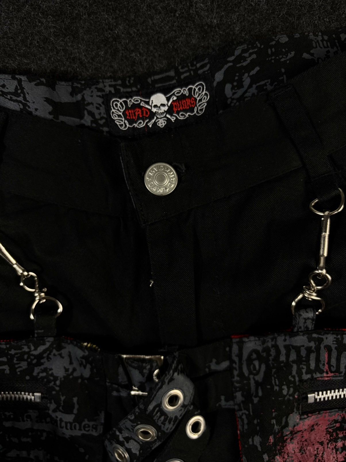 Le Grande Bleu (L.G.B.) Mad Punks Goth Bondage Pants with Removable Plaid Kilt Size US 29 - 4 Thumbnail