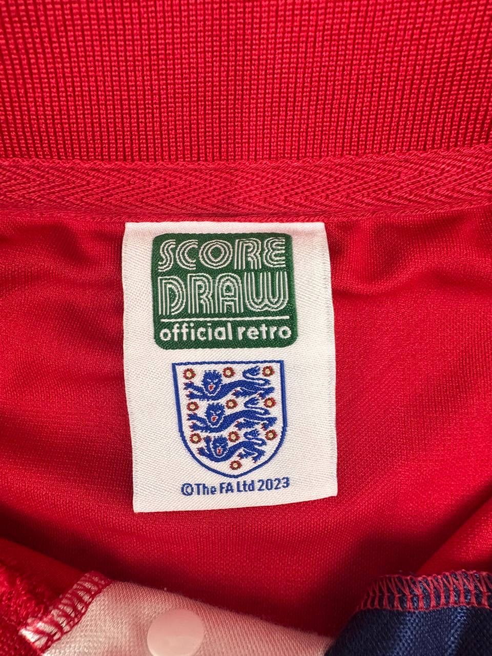 Other Score Draw England 1989 Away Retro FootballJersey Red Size L Size US L / EU 52-54 / 3 - 5 Thumbnail