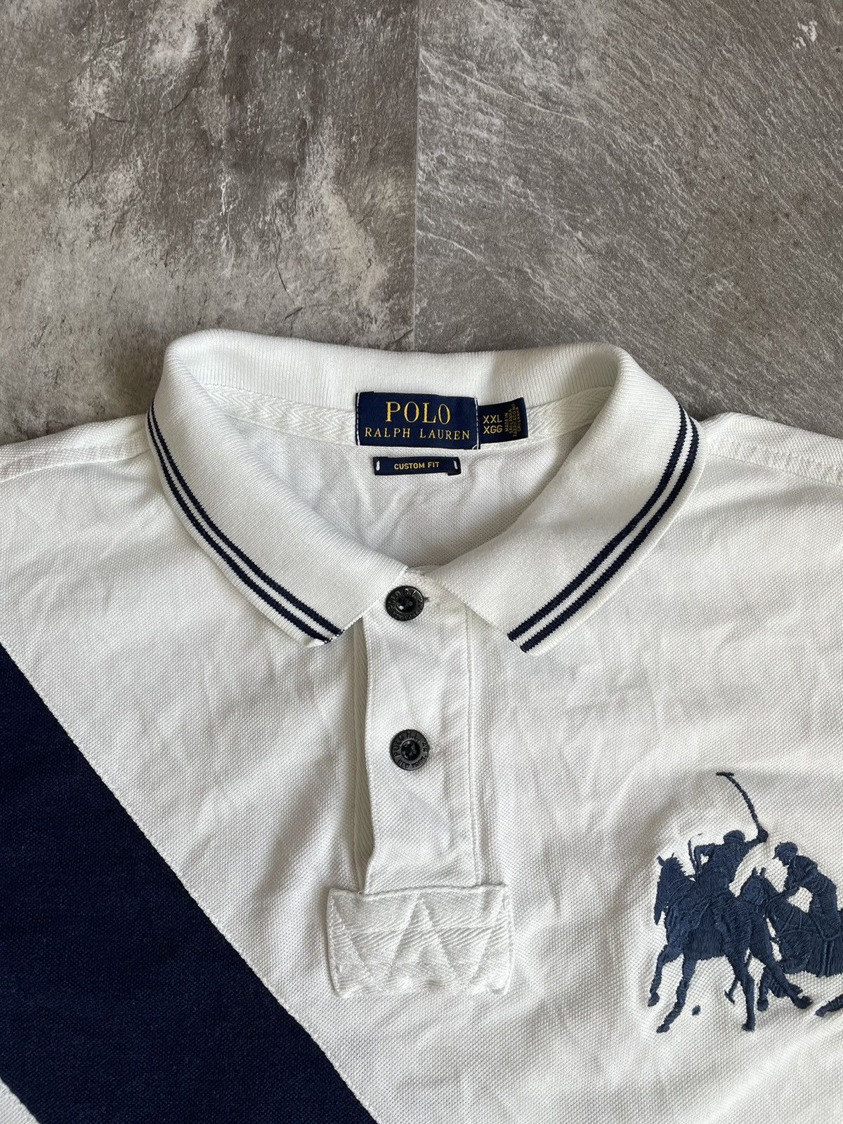 Polo Ralph Lauren Vintage Polo Ralph Lauren Polo Shirt Rugby Striped Big Pony Size US XXL / EU 58 / 5 - 6 Thumbnail