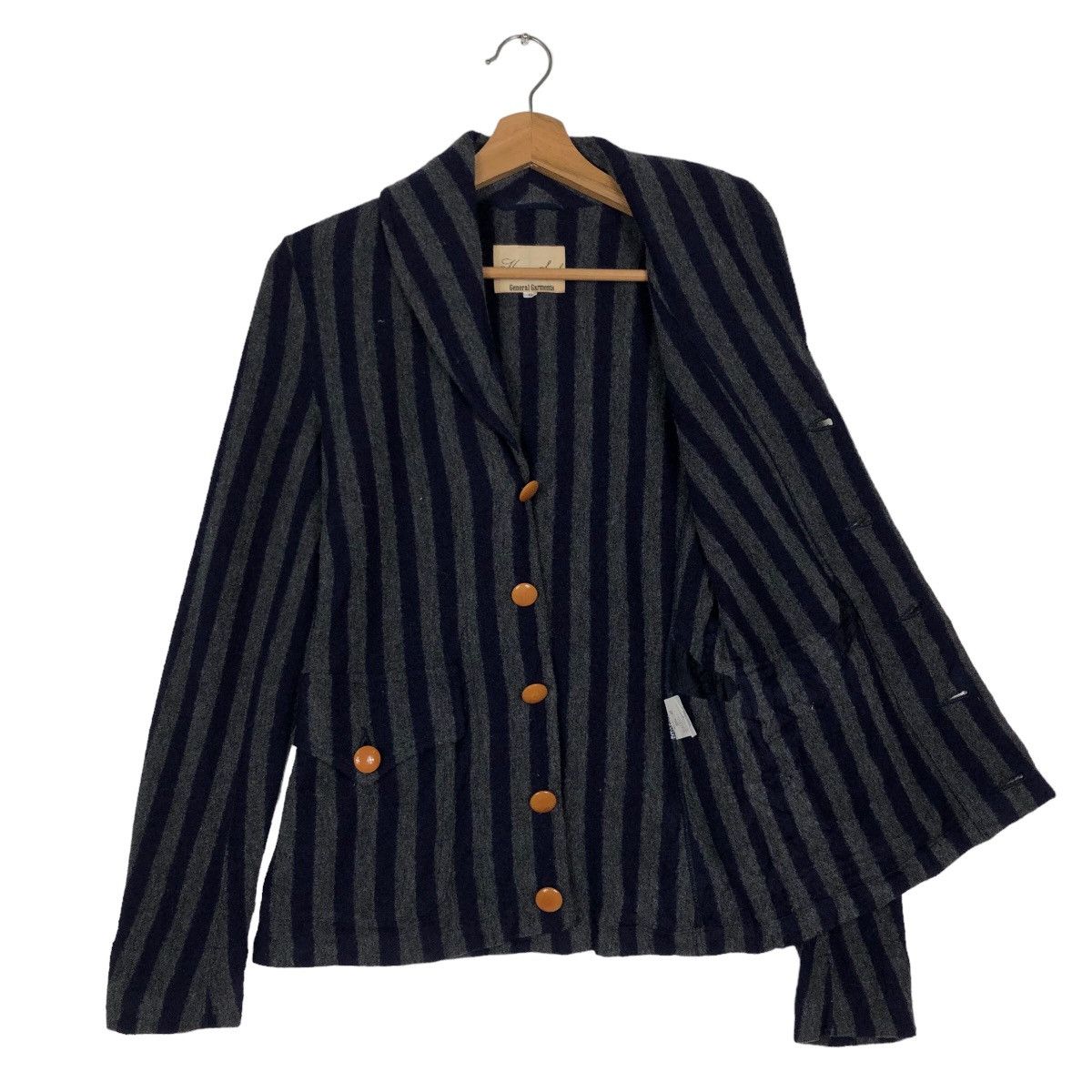 Issey Miyake 🔥Vintage Striped Wool Jacket General Garments Issey Miyake Size M / US 6-8 / IT 42-44 - 8 Thumbnail