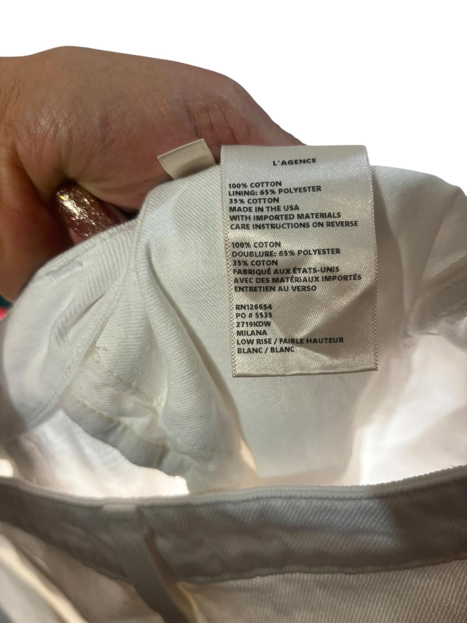 Designer L'agence Milana Lowrise Stovepipe Jean White Size 30 Size 30" / US 8 / IT 44 - 6 Thumbnail