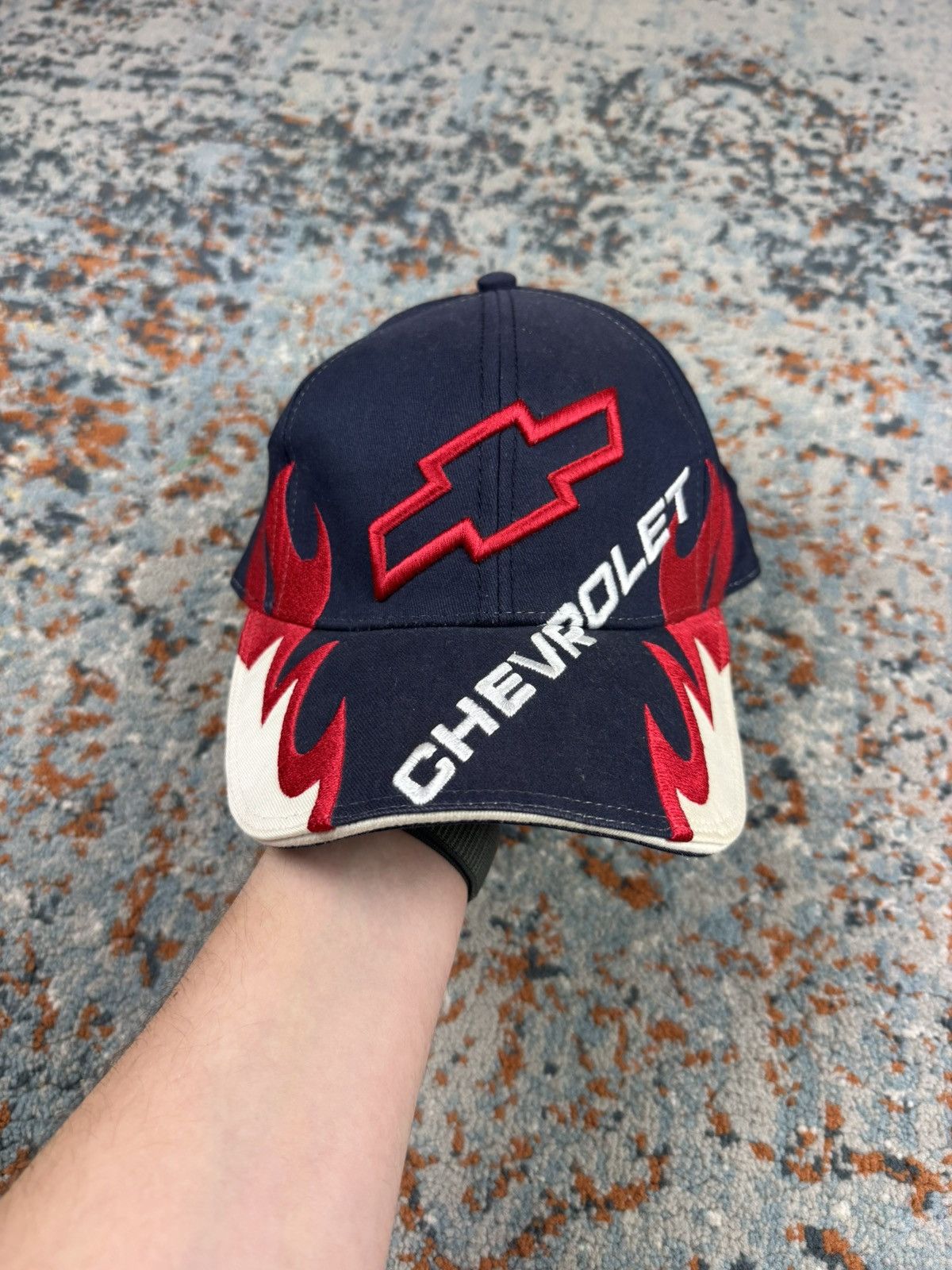 Chevrolet Vintage 90s Chevrolet embroidered flames fire graphic hat Size ONE SIZE - 2 Thumbnail