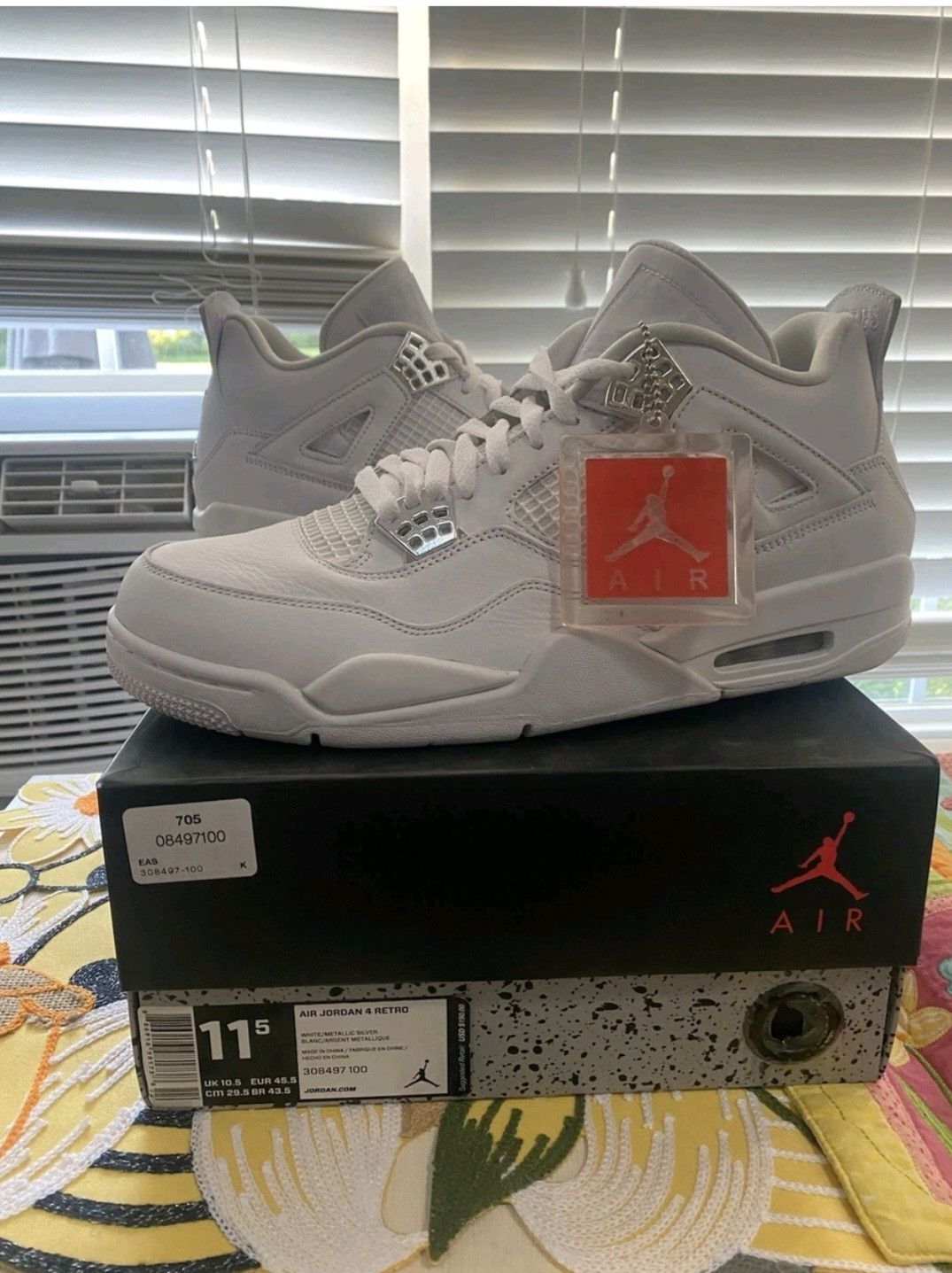 Jordan Brand Jordan 4 Retro Pure Money (2017) Size 11.5, NEW W/ DEFECTS Size US 11.5 / EU 44-45 - 1 Thumbnail
