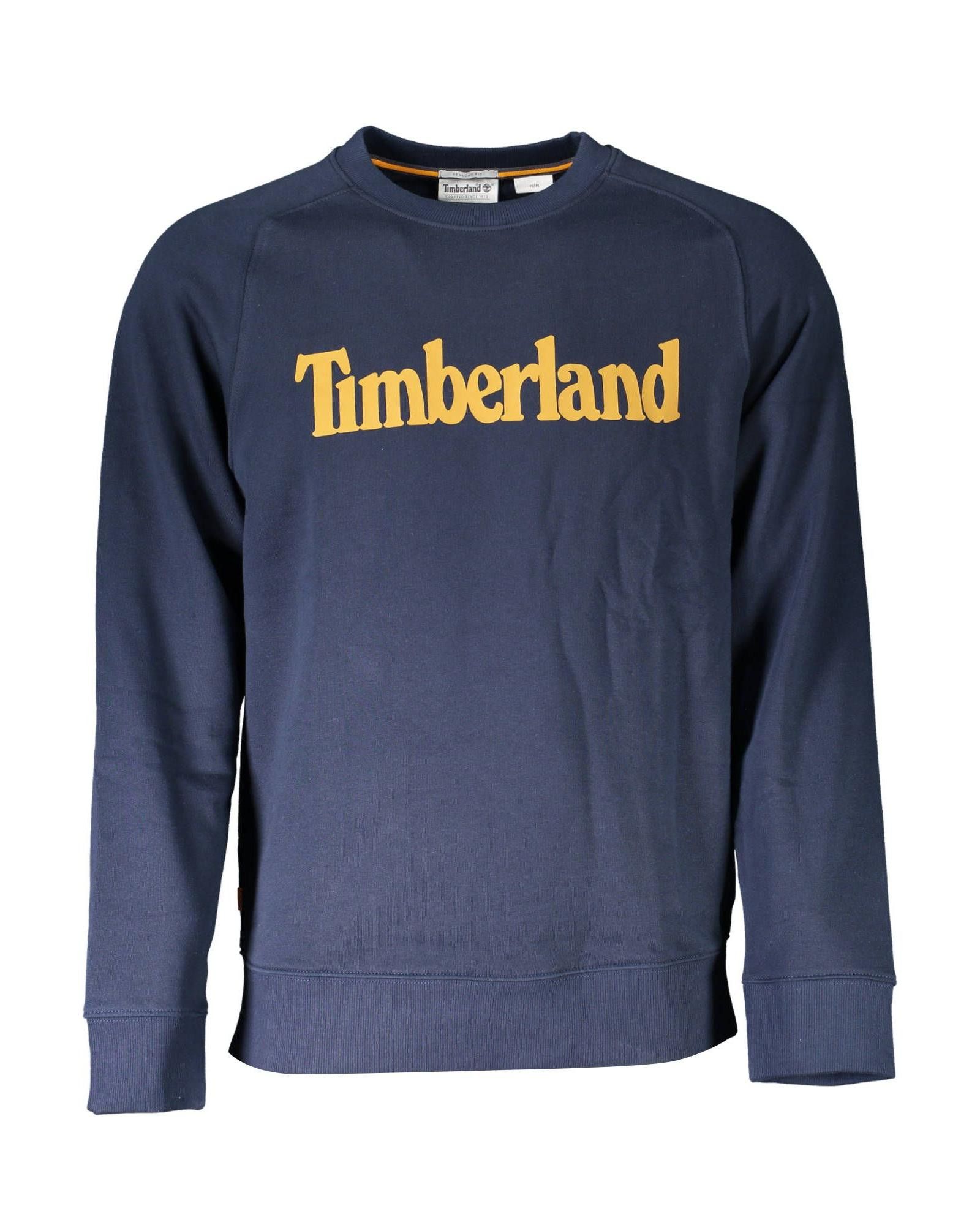 image of Timberland Cotton Sweater With Logo Print in Blue, Men's (Size XL)