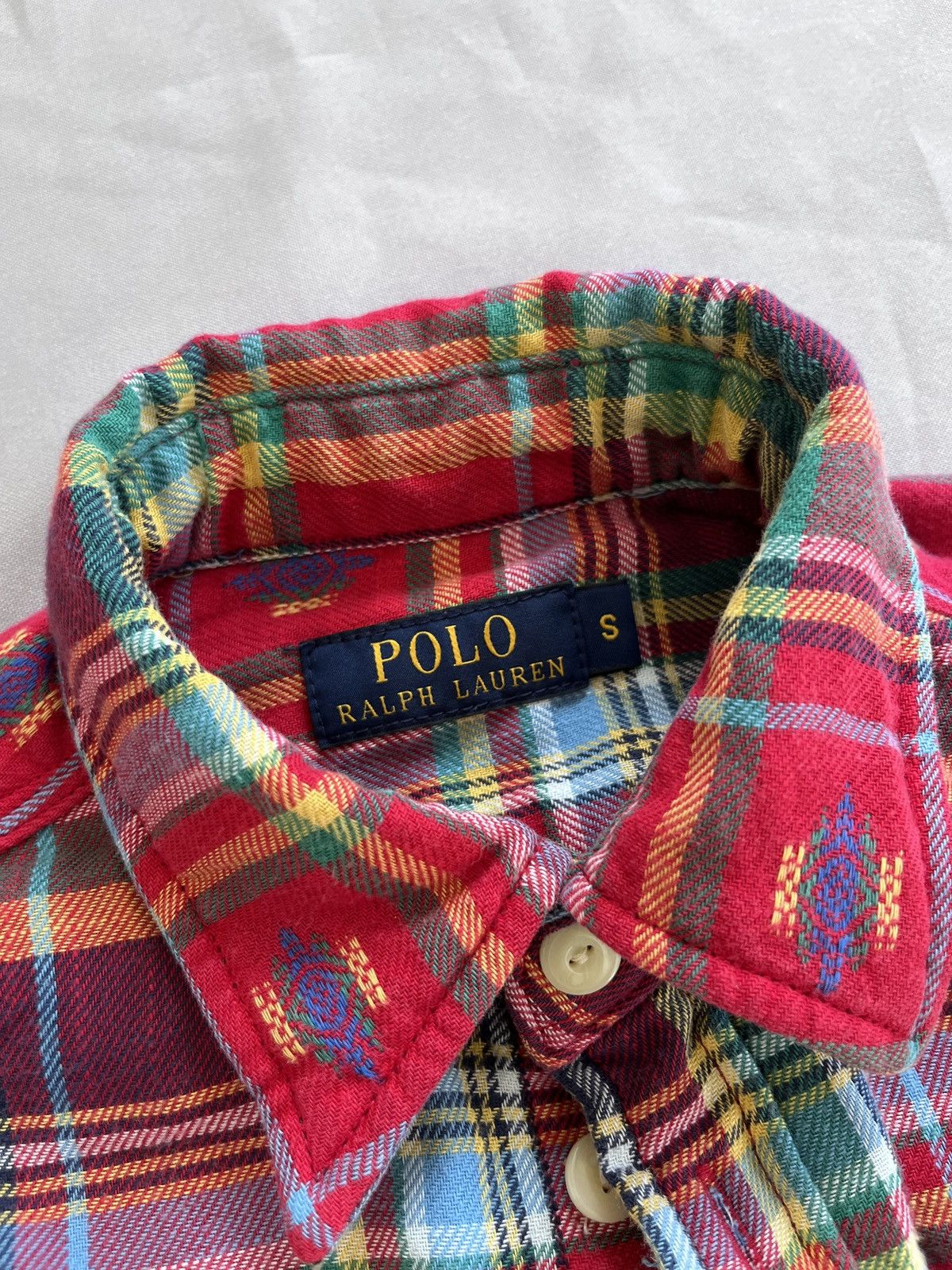 Polo Ralph Lauren Polo Ralph Lauren Flannel Madras Navajo RRL Ornamental Shirt Size US S / EU 44-46 / 1 - 7 Thumbnail