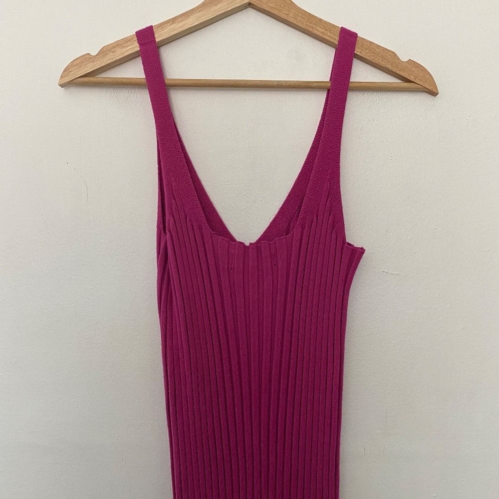 Other Fashion to Figure Pink V-Neck Low Back Bodycon Sweater Midi Size XXL / US 16-18 / IT 52-54 - 4 Thumbnail