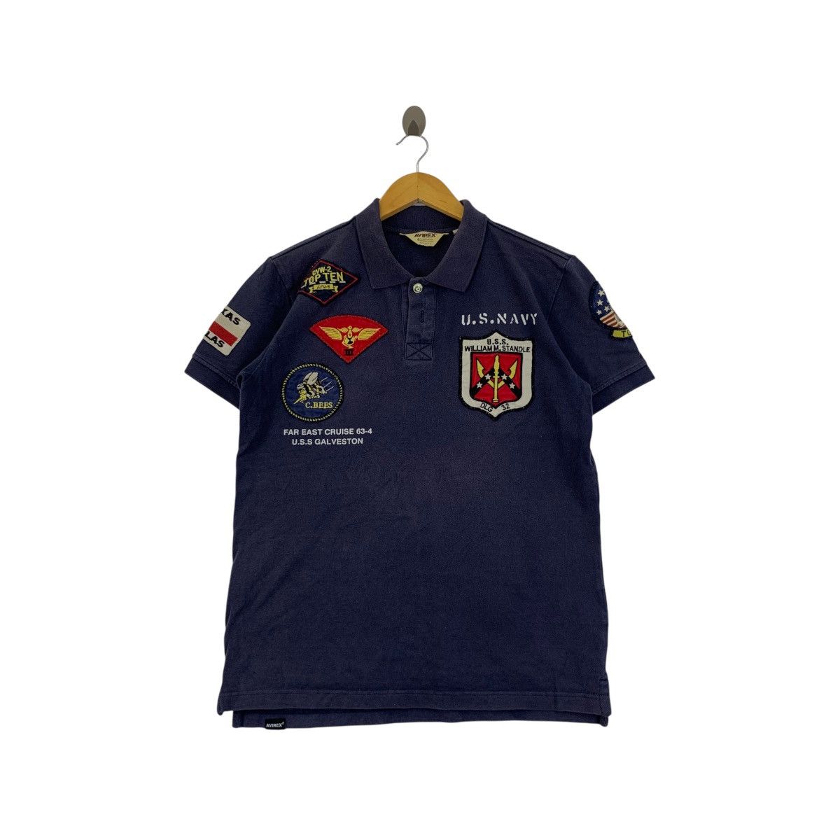Avirex Vintage AVIREX USN TOMCAT US Navy Dallas Polo Size L / US 10 / IT 46 - 1 Thumbnail