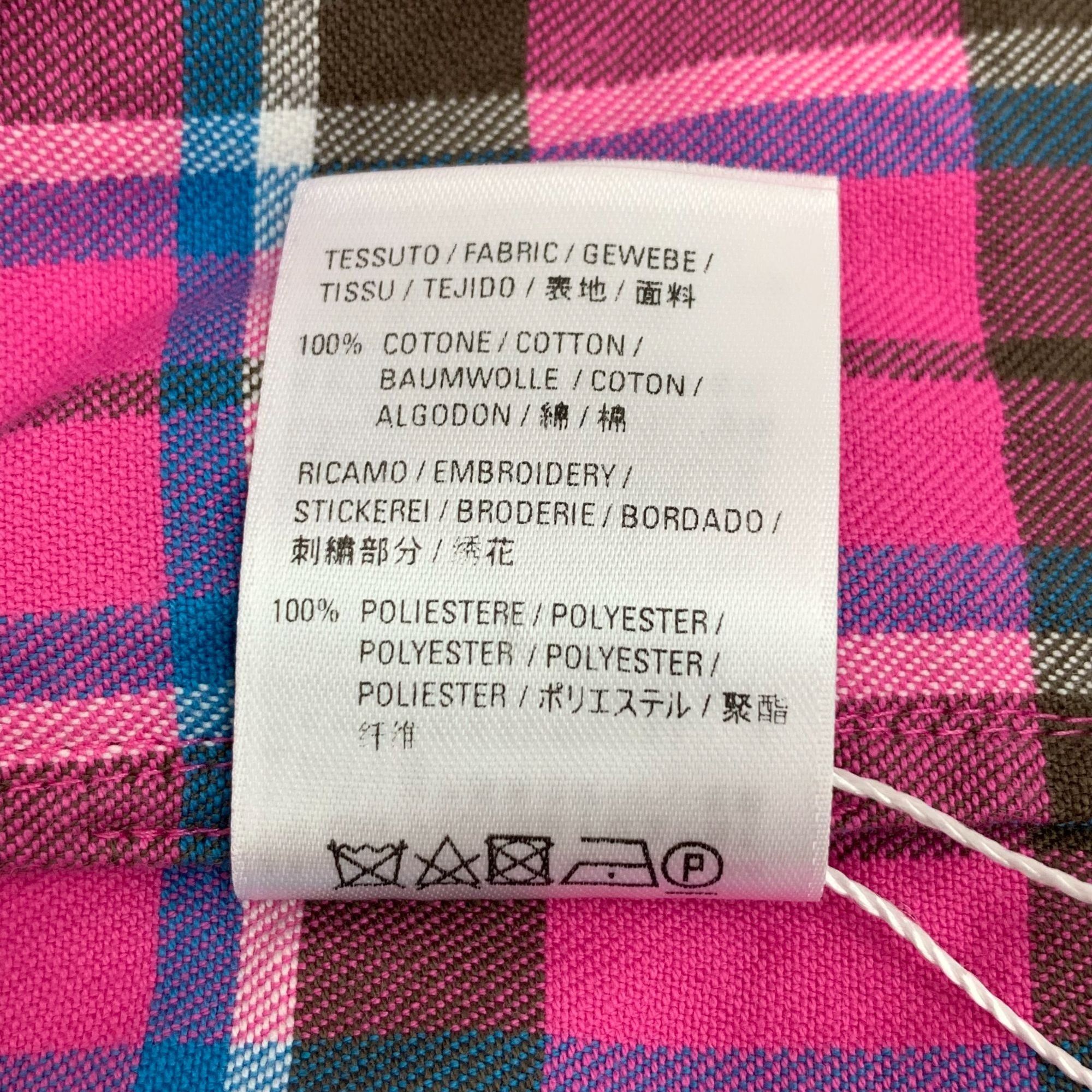 Balenciaga Balenciaga Pink Plaid Cotton Zip-Up Jacket With Elastic Hem Size XXS / US 00 / IT 34 - 2 Thumbnail