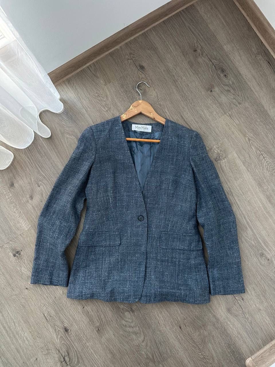Max Mara × Vintage Vintage Max Mara Blue W’s Blazer Jacket Size M / US 6-8 / IT 42-44 - 7 Thumbnail