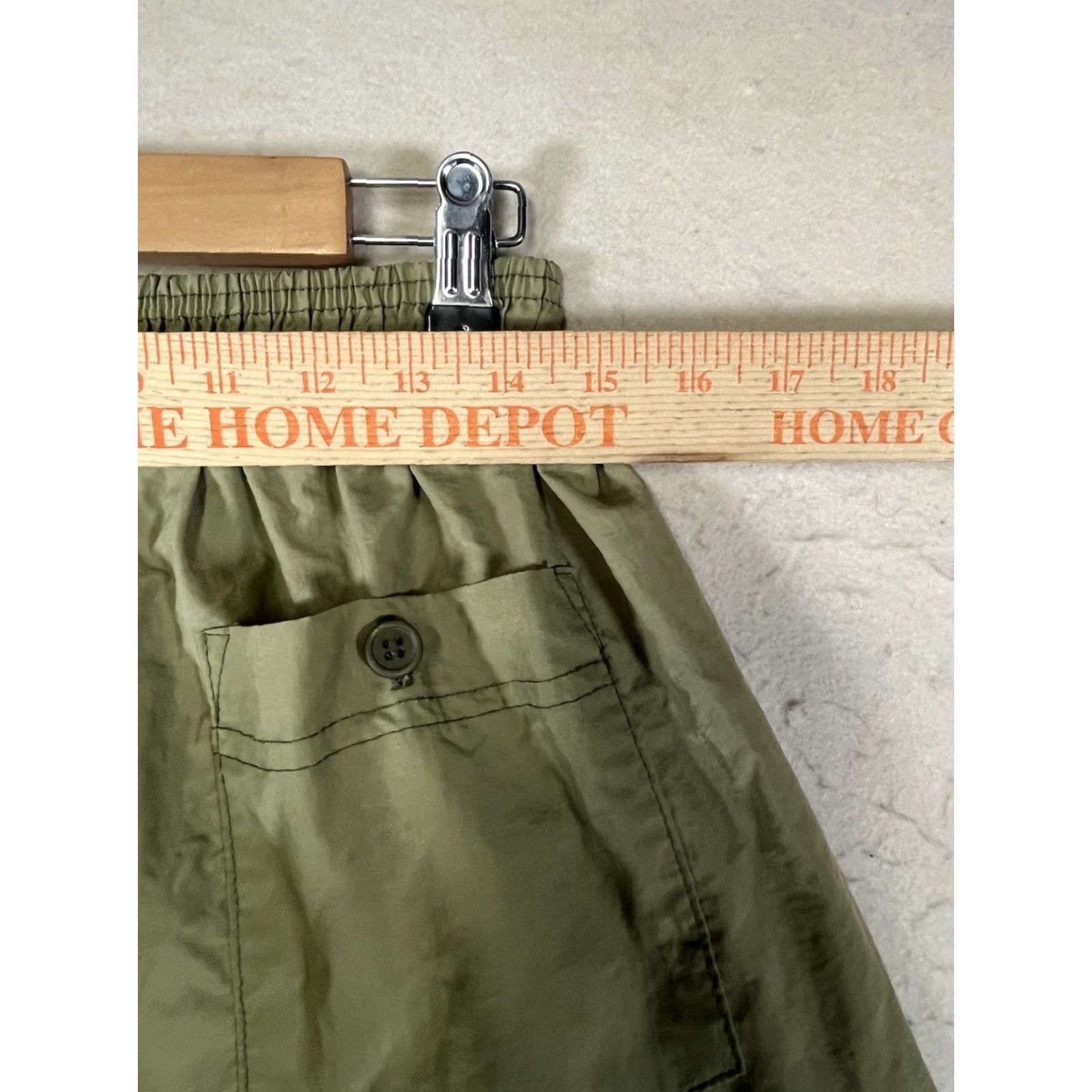 Vintage MX3 Mens Running Shorts Nylon Elastic Waist Drawstring Solid Green M Size US 31 - 3 Thumbnail