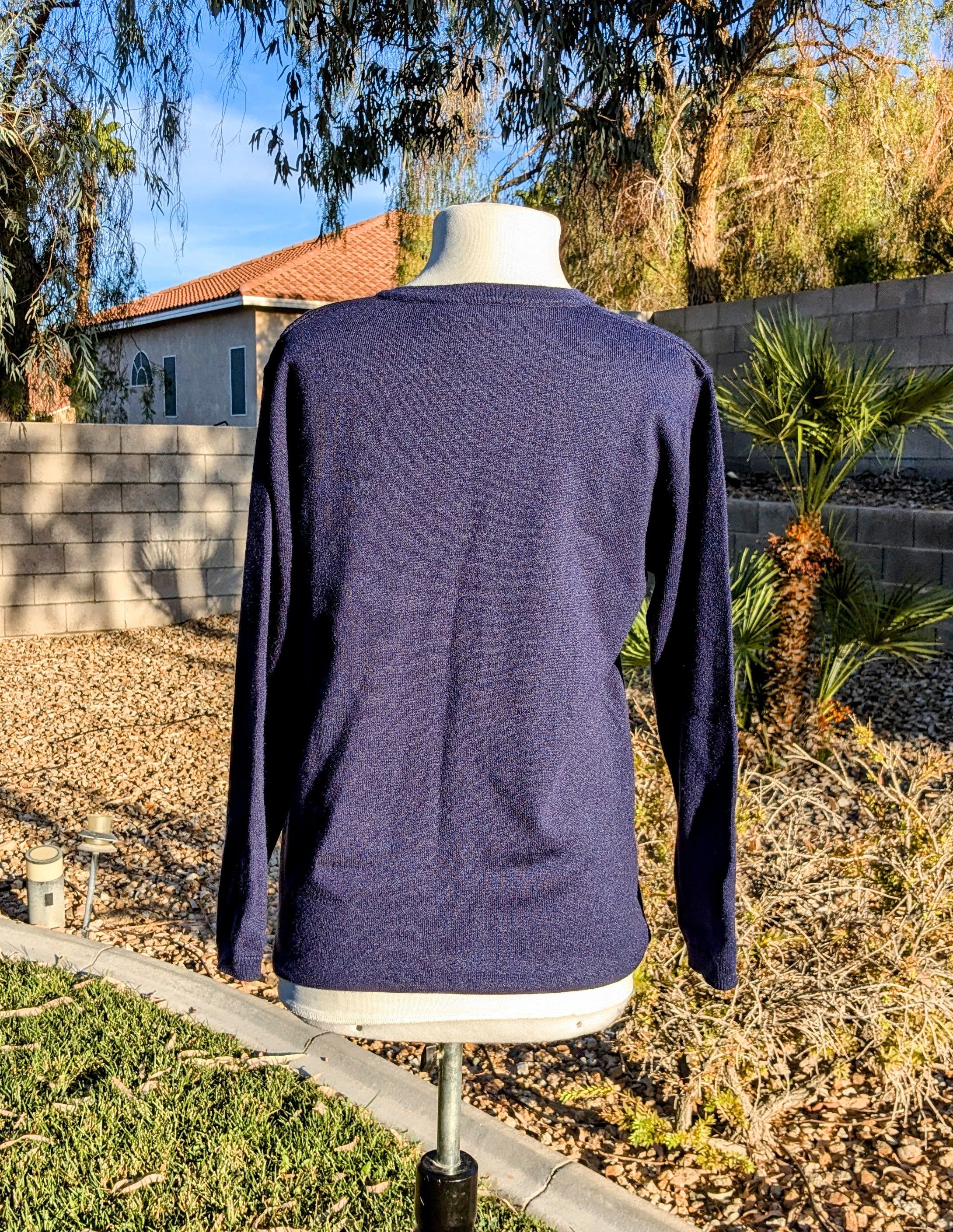 Vintage 1990s Vintage Anna Gray Acrylic Cable Knit Accent Cardigan Size S / US 4 / IT 40 - 4 Thumbnail