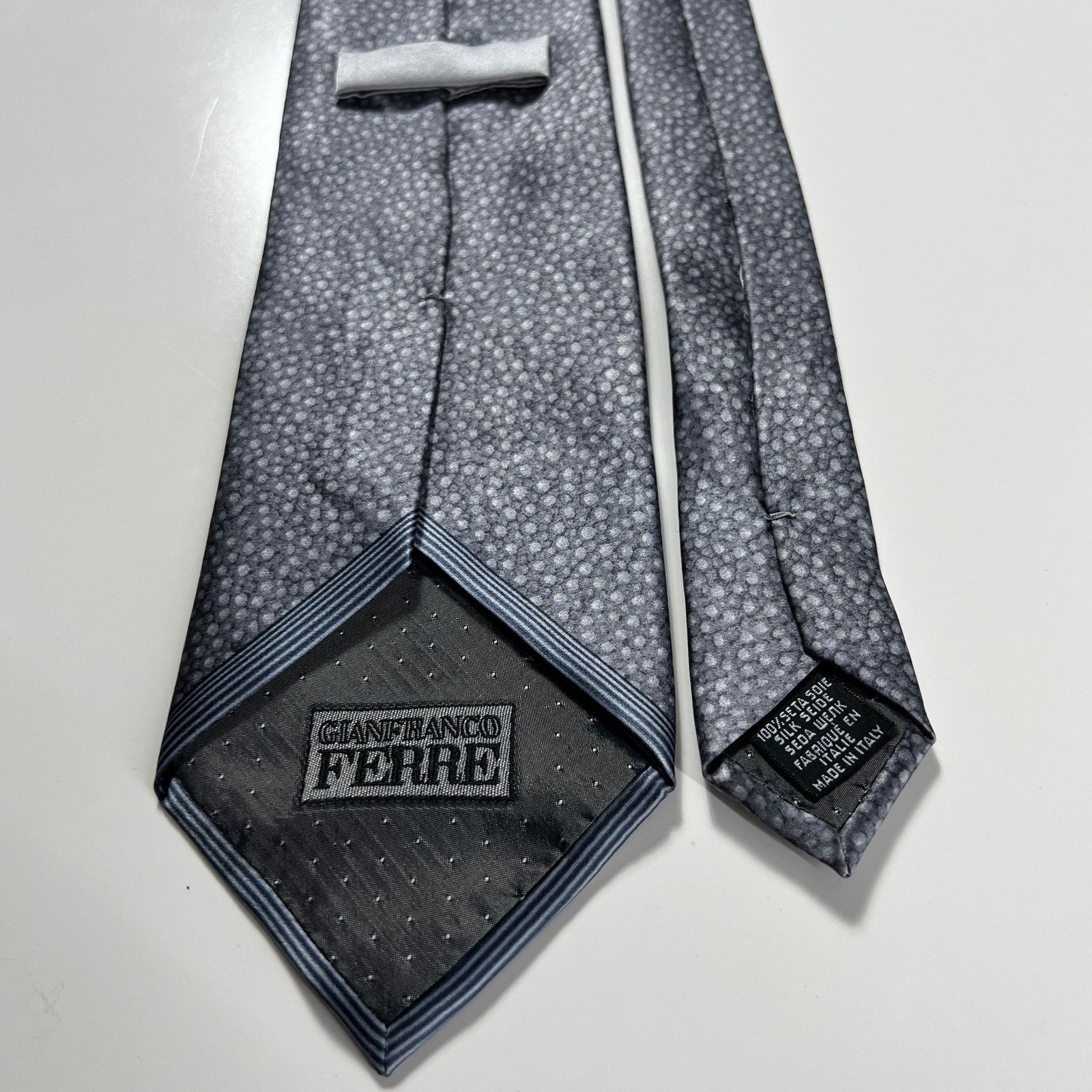 Gianfranco Ferre Gianfranco Ferre Men's Made In Italy Gray 100% Silk Necktie Size ONE SIZE - 2 Thumbnail
