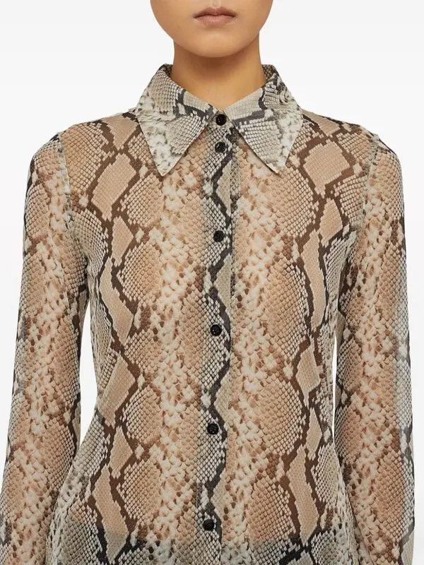 Jil Sander o1w1db10825 Long Sleeve Shirt in Hazelnut Mouline Size M / US 6-8 / IT 42-44 - 4 Thumbnail
