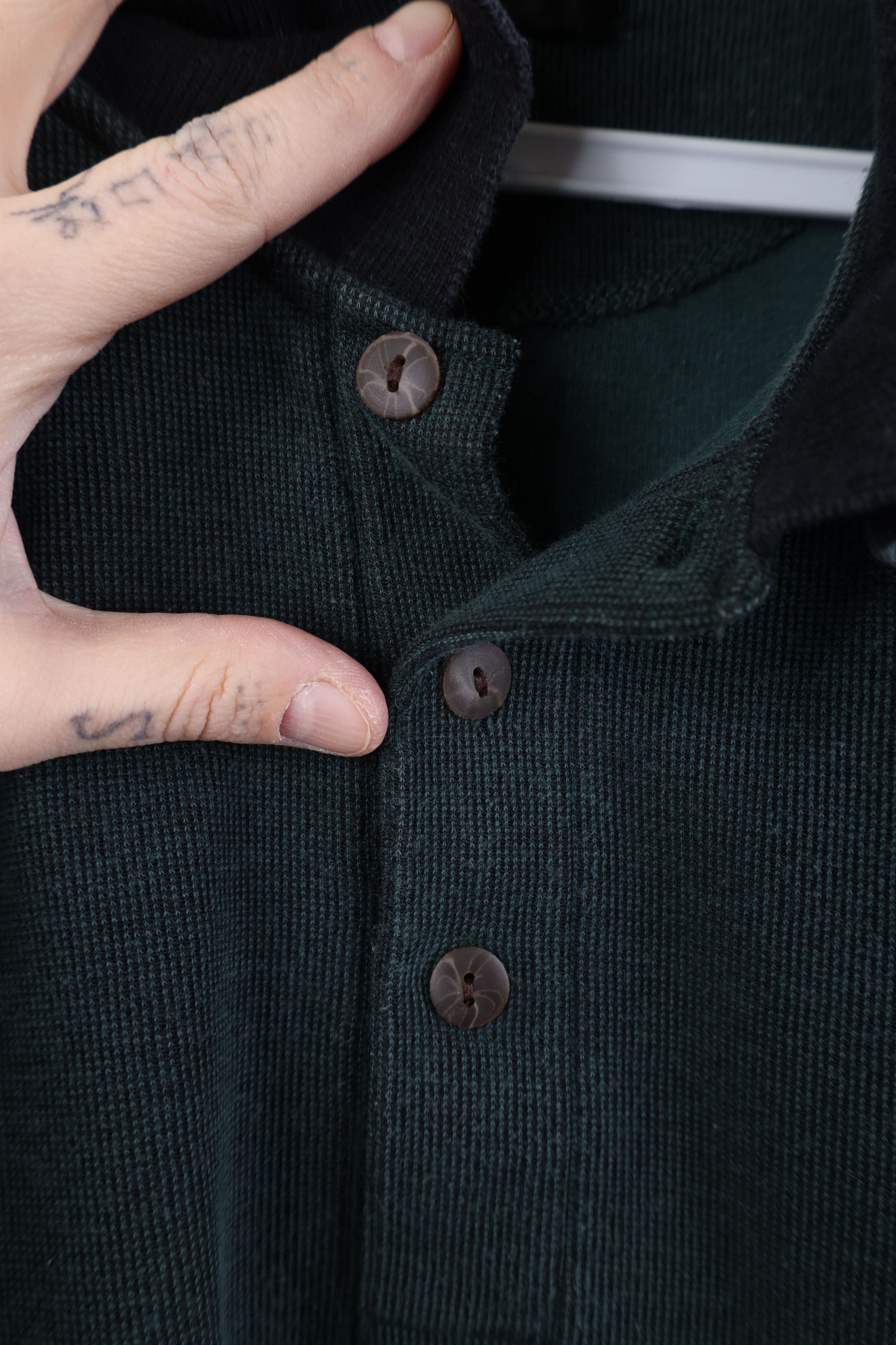 Vintage Vintage 90s Streetwear Ribbed Knit Collared Golf Polo Green Size US XXL / EU 58 / 5 - 4 Thumbnail