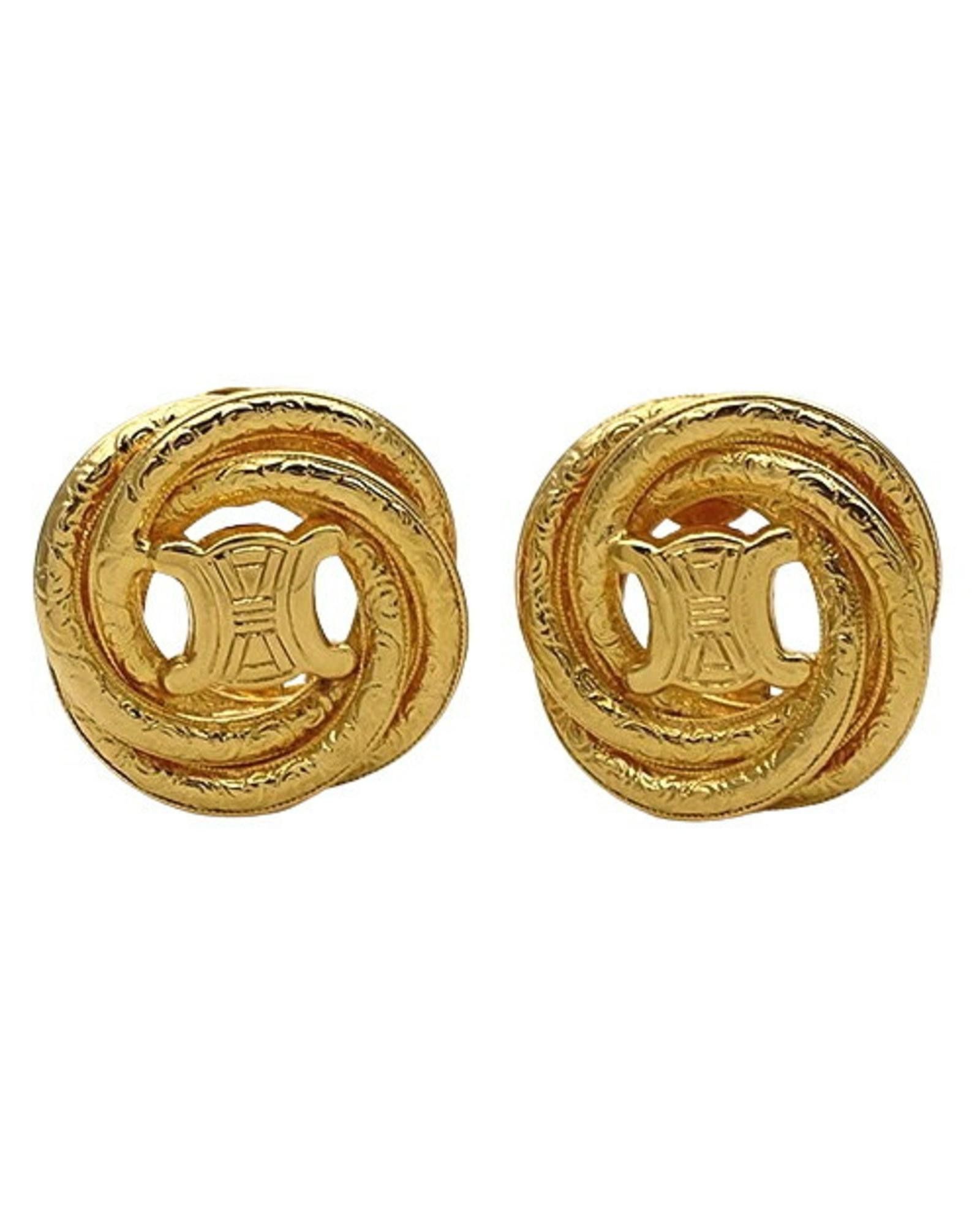 image of Celine Gold-Tone Clip-On Earrings, Women's