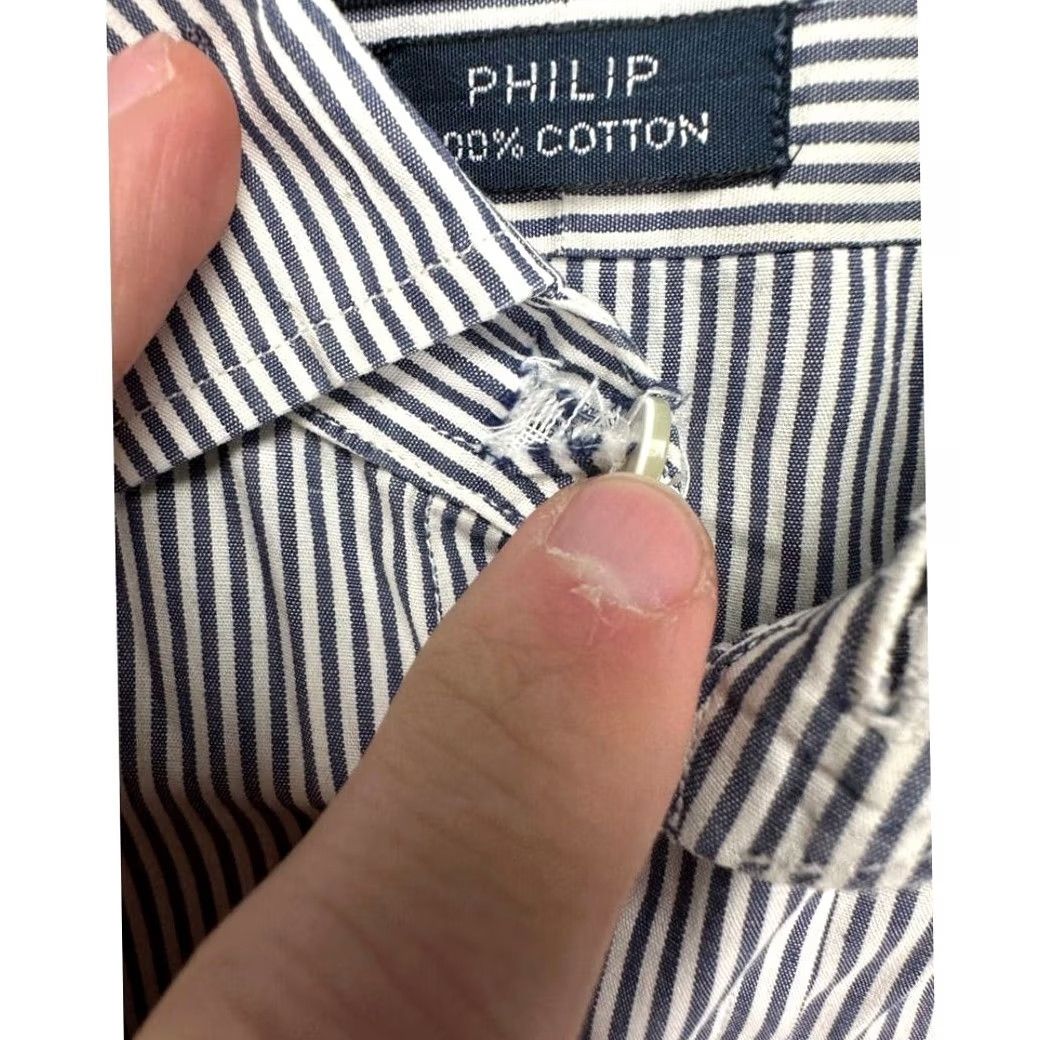 Polo Ralph Lauren Polo Ralph Lauren Mens Dress Shirt Philip Blue White Striped Button Up 15.5 33 Size 42R - 7 Thumbnail