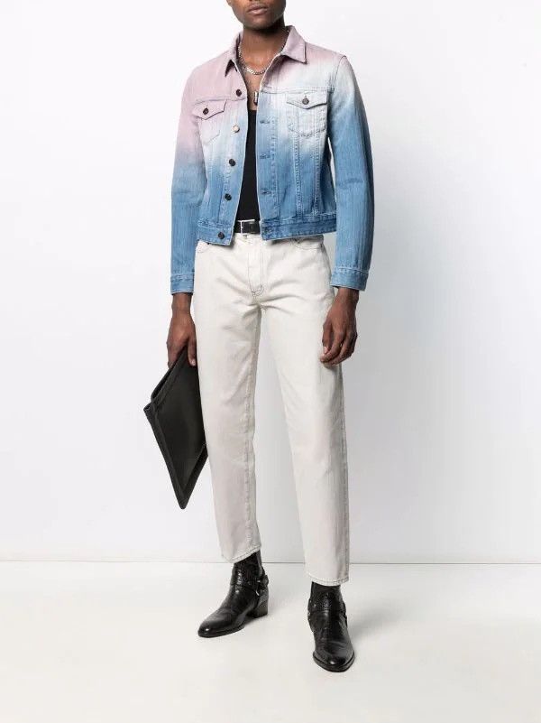 Ysl mens denim jacket sales