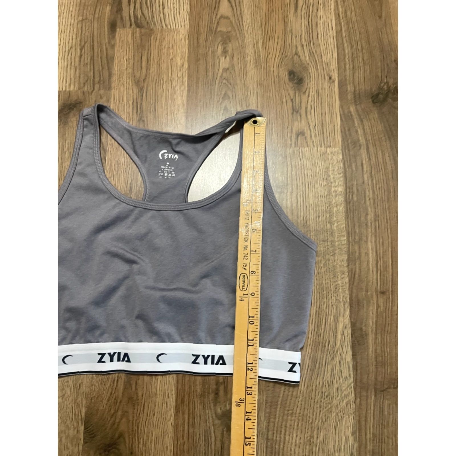 Vintage ZYIA Active Sports Bra Women M Gray Sports Bra Athletic Wear Ladies Medium Gray Modern Sports Size ONE SIZE - 7 Thumbnail