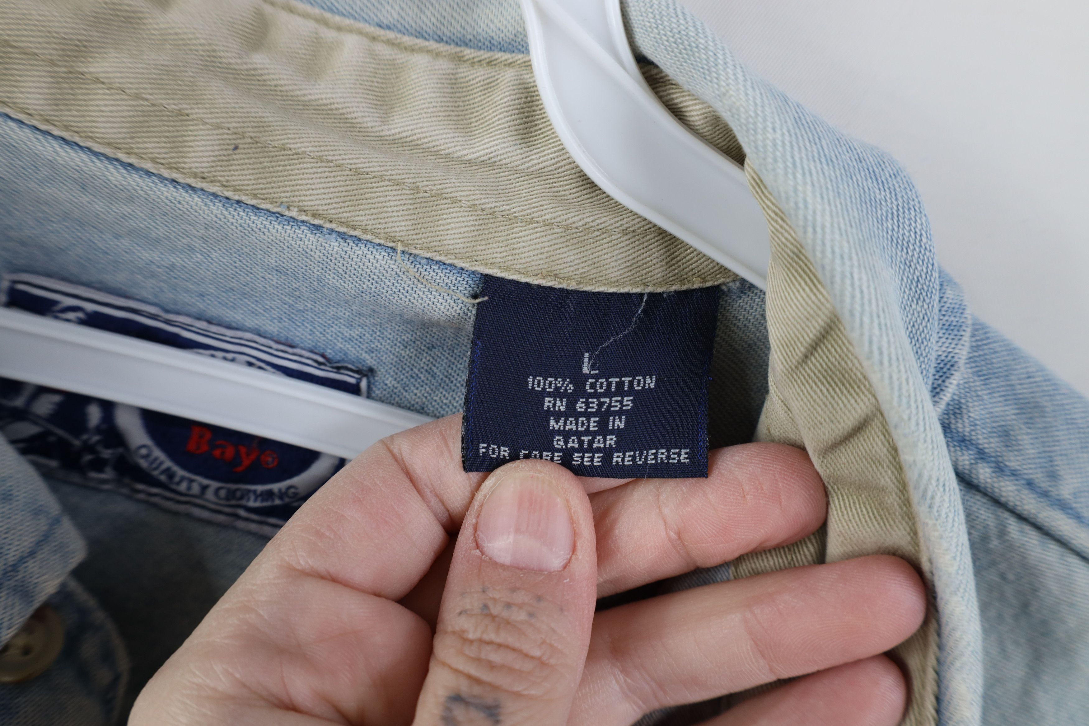 Vintage Vintage 90s Streetwear Baggy Denim Jean Button Shirt Blue Size US L / EU 52-54 / 3 - 11 Thumbnail