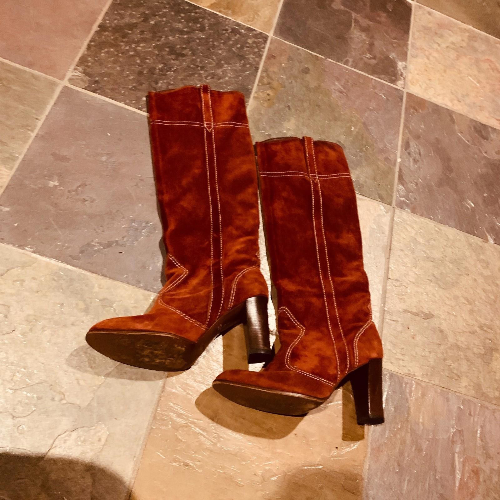 Marc Jacobs Vintage MARC BY MARC JACOBS Knee High BOOTS Brown SUEDE G123 Size US 9 / IT 39 - 2 Thumbnail
