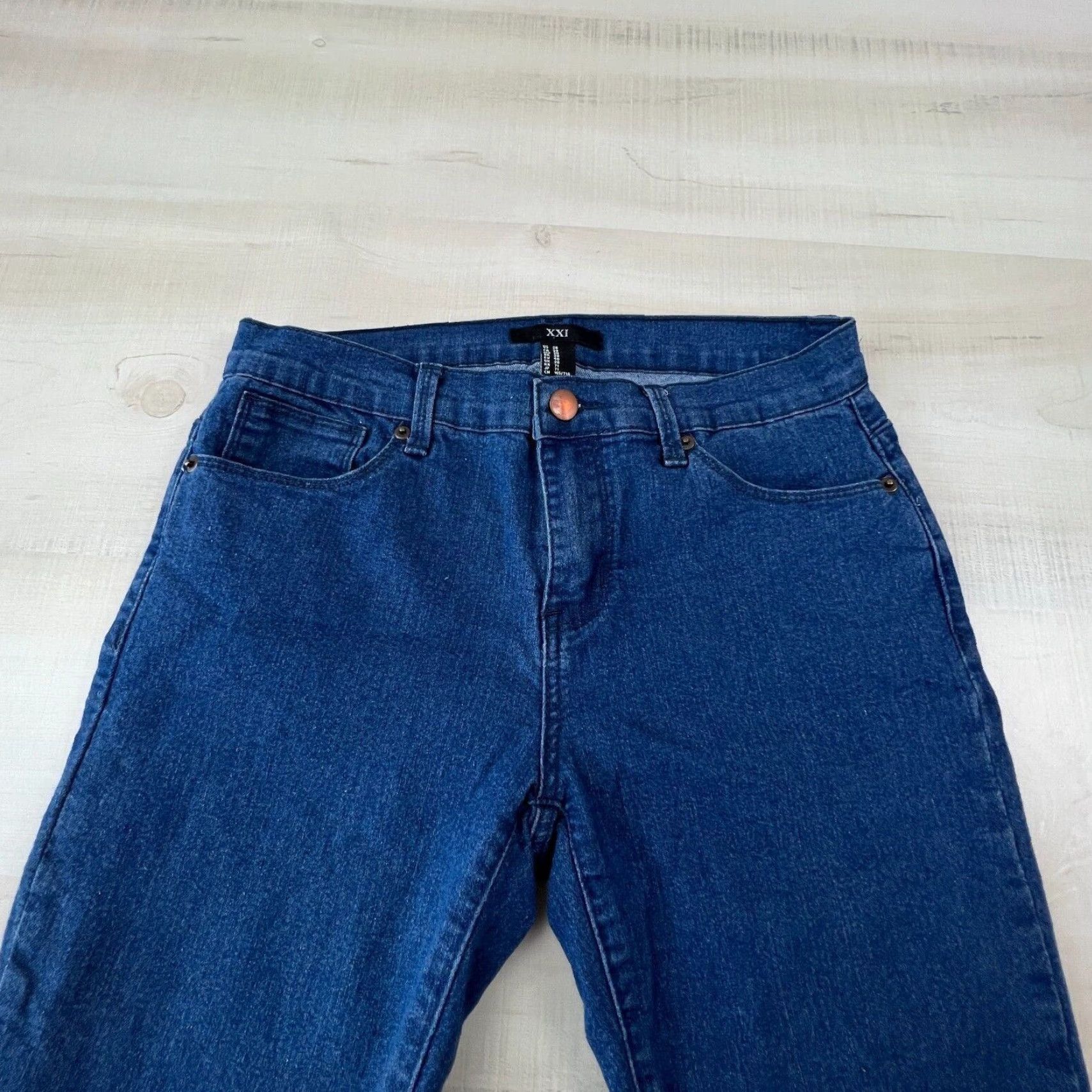 Vintage XXI Women's 28 Mid Rise Skinny Jeans Medium Wash Blue Denim Stretch Size 28" / US 6 / IT 42 - 2 Thumbnail