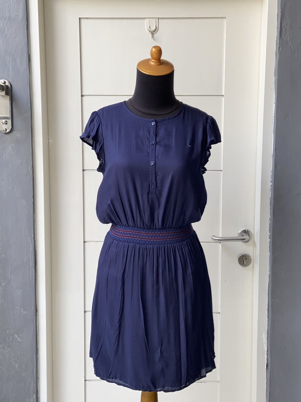 Tommy Hilfiger TOMMY HILFIGER Navy Midi Dress Size S / US 4 / IT 40 - 1 Thumbnail