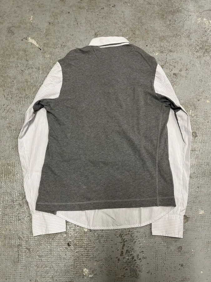 Designer × Dolce & Gabbana × Vintage 1990s Dolce & Gabbana White & Grey Hybrid Shirt Longsleeves Size US S / EU 44-46 / 1 - 5 Thumbnail