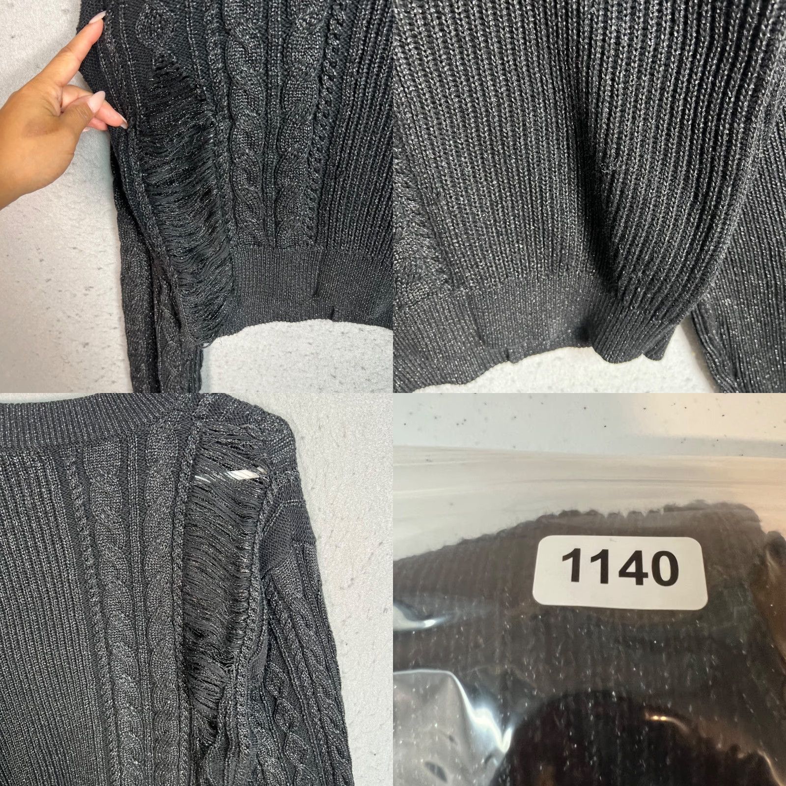 Rta VINTAGE RTA Cable Knit Sweater Black Womens Size Small Pullover Long Sleeve Crew Neck Size S / US 4 / IT 40 - 8 Thumbnail