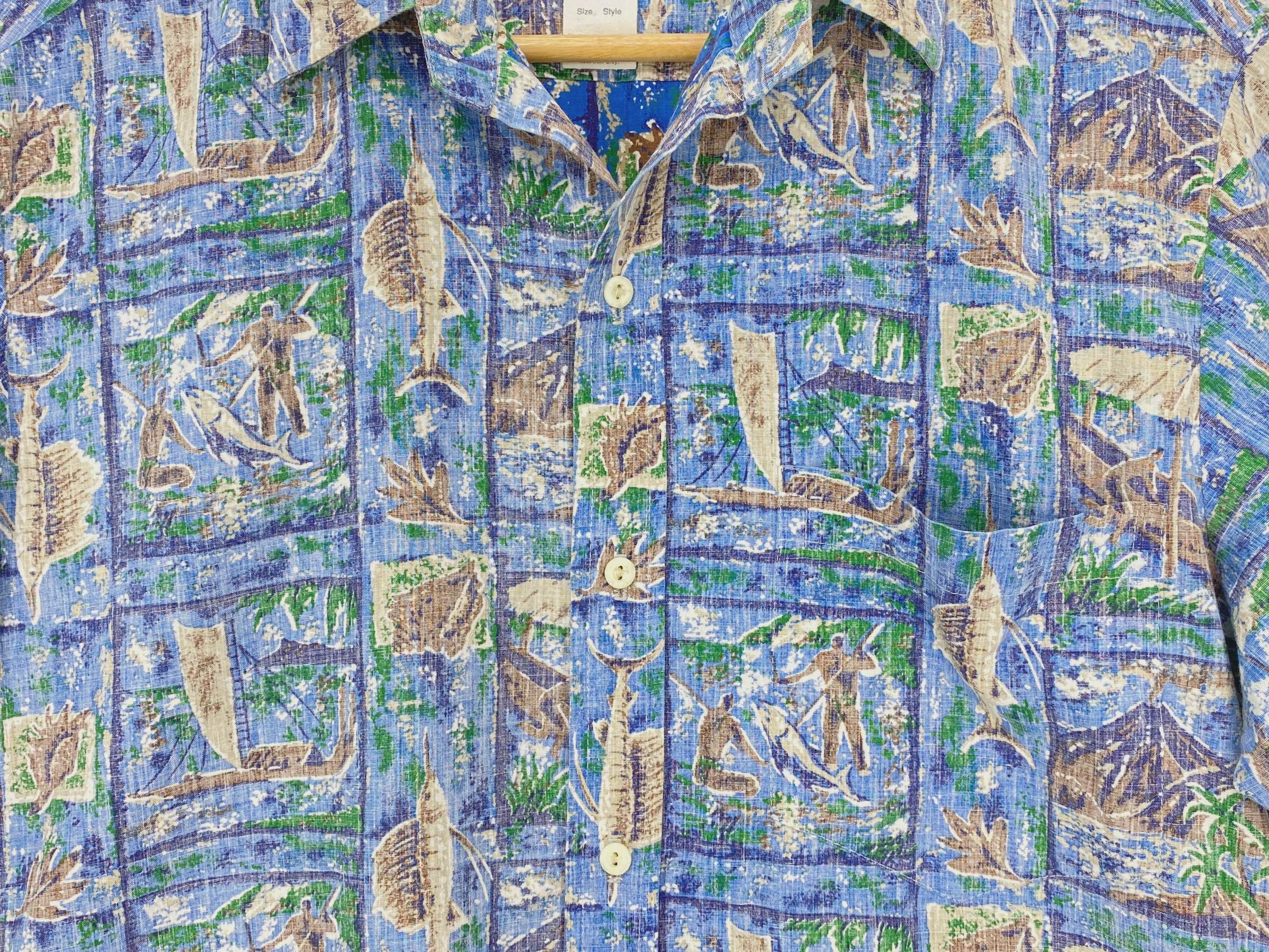 Vintage RJC Vintage Hawaiian Shirt - Floral Print Summer Aloha Shirt Size US S / EU 44-46 / 1 - 3 Thumbnail