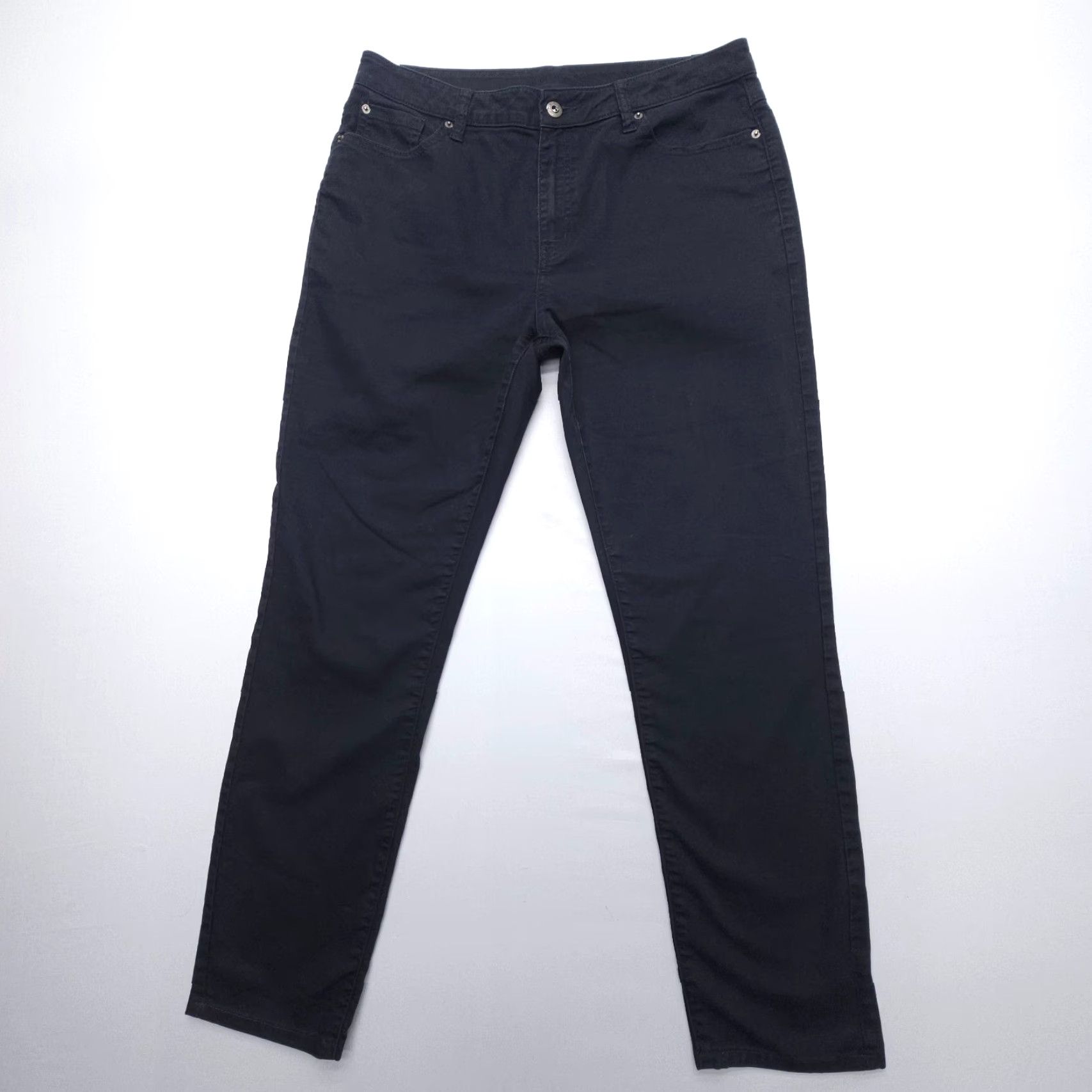 Prana PrAna Kayla High Rise Jeans Womens Size 12 Black Organic Cotton Stretch Denim 5-Pocket Size 34" / US 12 / IT 48 - 2 Thumbnail