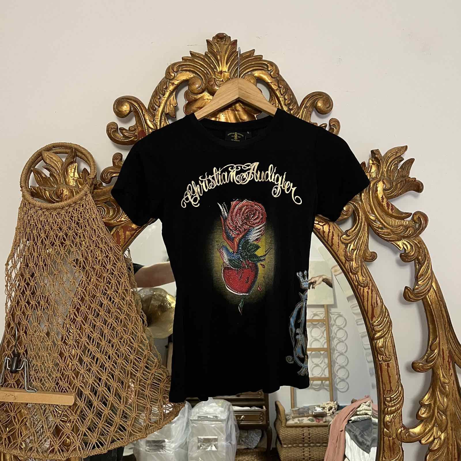 Christian Audigier × Ed Hardy × Vintage Ed Hardy by Christian Audigier tee womens Sz L Size L / US 10 / IT 46 - 1 Thumbnail