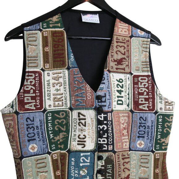 Vintage Vintage Granite Vest License Plate Black USA Made Classic Size L / US 10 / IT 46 - 2 Thumbnail