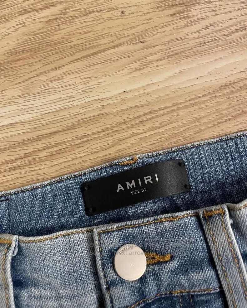 Amiri Amiri Size 31 Blue purple watercolor rendering patchwork Th Size US 31 - 2 Thumbnail
