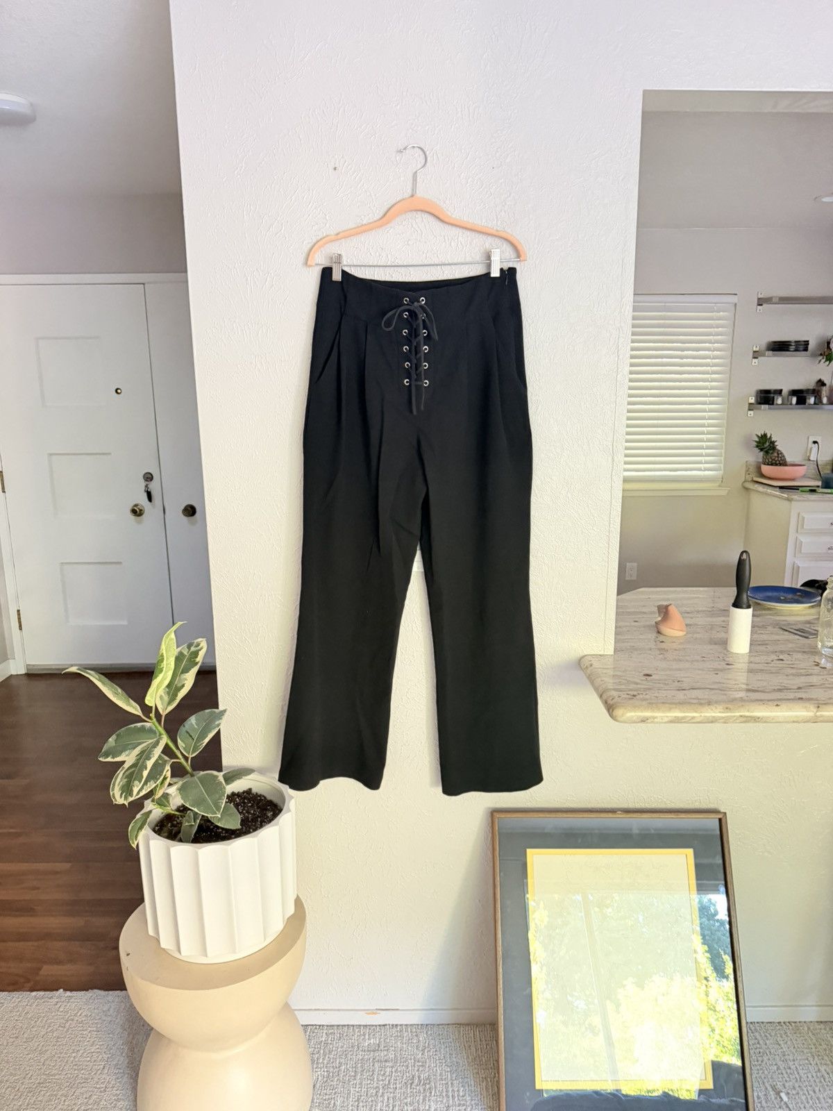 A.L.C. A.L.C. Estrada high waisted wide leg black trouser pants 10 Size 32" / US 10 / IT 46 - 18 Thumbnail