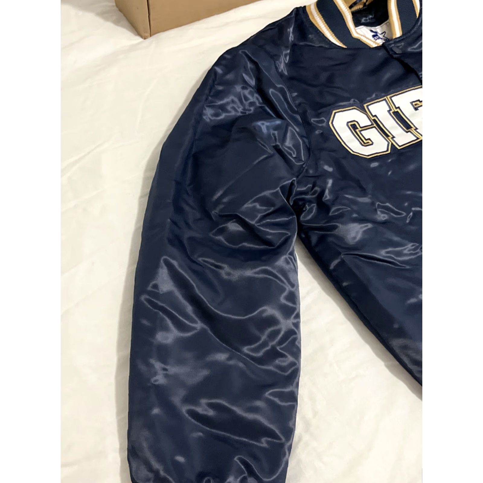 Starter VINTAGE VeeFriends Gift Goat GIFTED Jacket Bomber Blue Satin Nylon GOAT 80s 90s Size M Mens Regular Winter Spring Fall Limited Edition Size US M / EU 48-50 / 2 - 5 Thumbnail