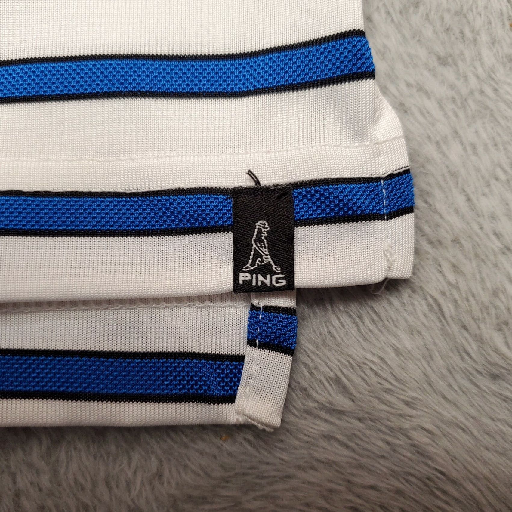 Vintage Ping Shirt Mens XL Blue Striped Performance Polo Golf Casual Size US XL / EU 56 / 4 - 4 Thumbnail