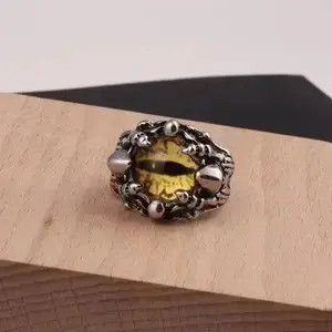 Jewelry Evil Spirit Skeleton Eye Ring in Silver, Men's