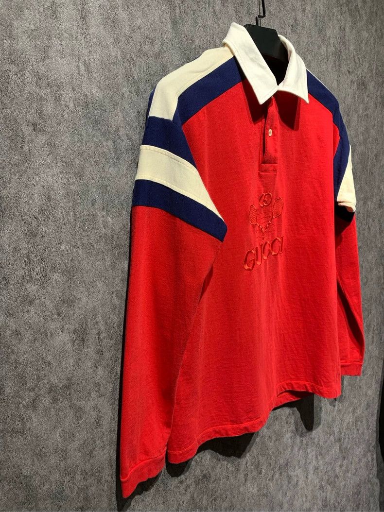 Gucci Gucci Red tennis racket logo embroidery long sleeves 2501-N Size US S / EU 44-46 / 1 - 3 Thumbnail