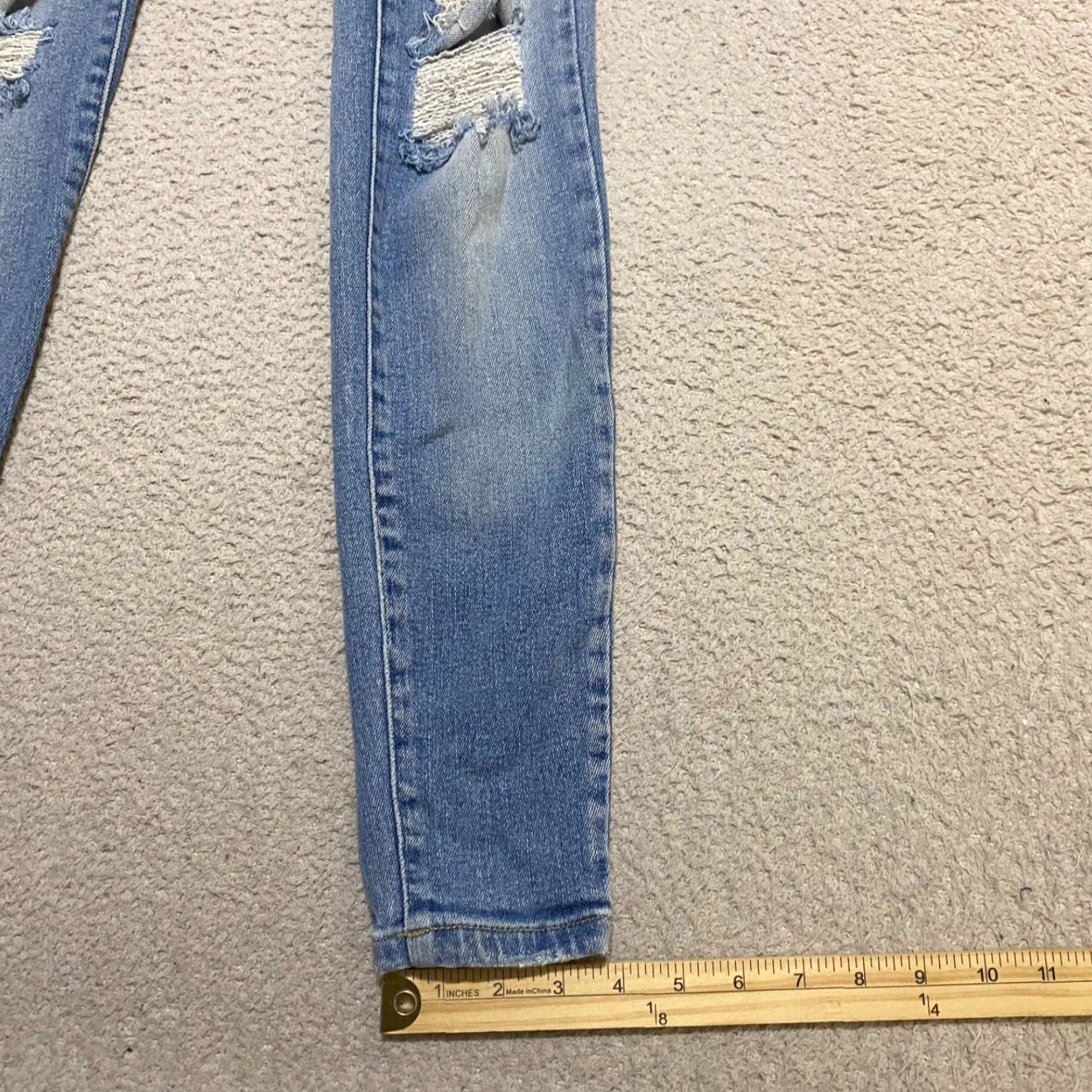 Vintage KanCan Womens Jeans sz 26 Blue Denim High Rise Skinny Distressed Medium Wash Jeans Size 26" / US 2 / IT 38 - 5 Thumbnail