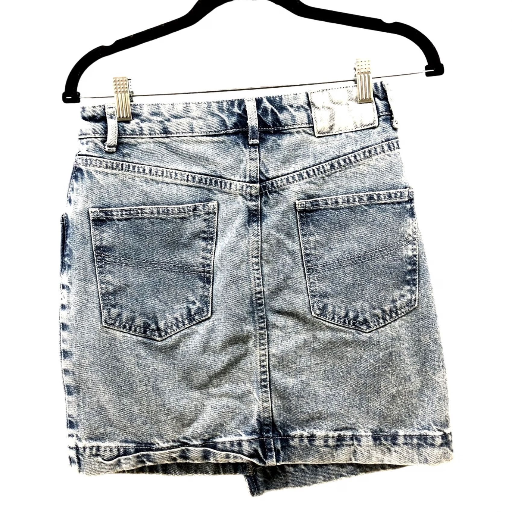 Asos ASOS Collusion Jean Skirt Womens Size 6 Blue Light Wash Straight Mini High Rise Size 28" / US 6 / IT 42 - 2 Thumbnail