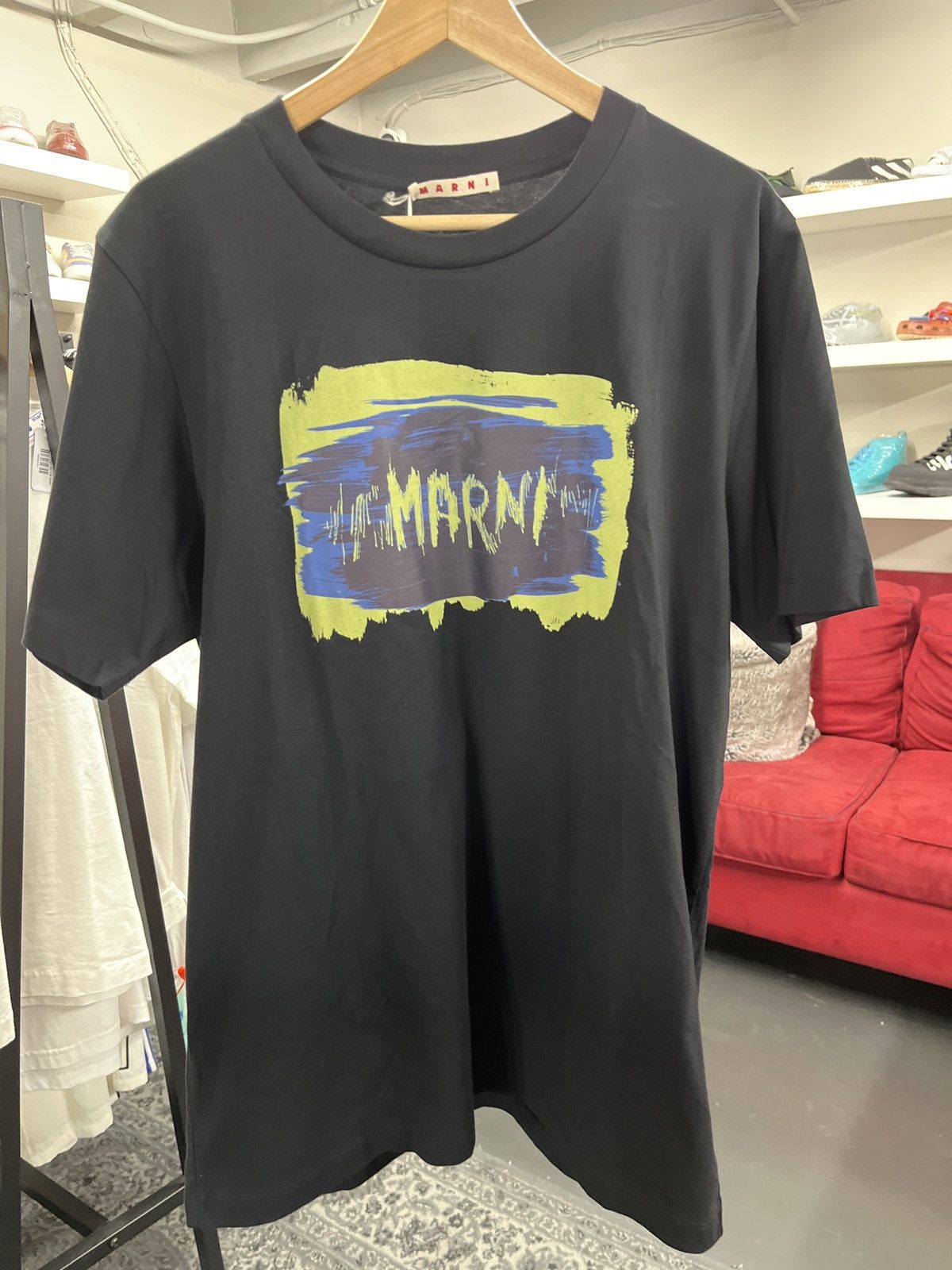 Marni Marni Painted Logo Tee Black Size US L / EU 52-54 / 3 - 1 Thumbnail