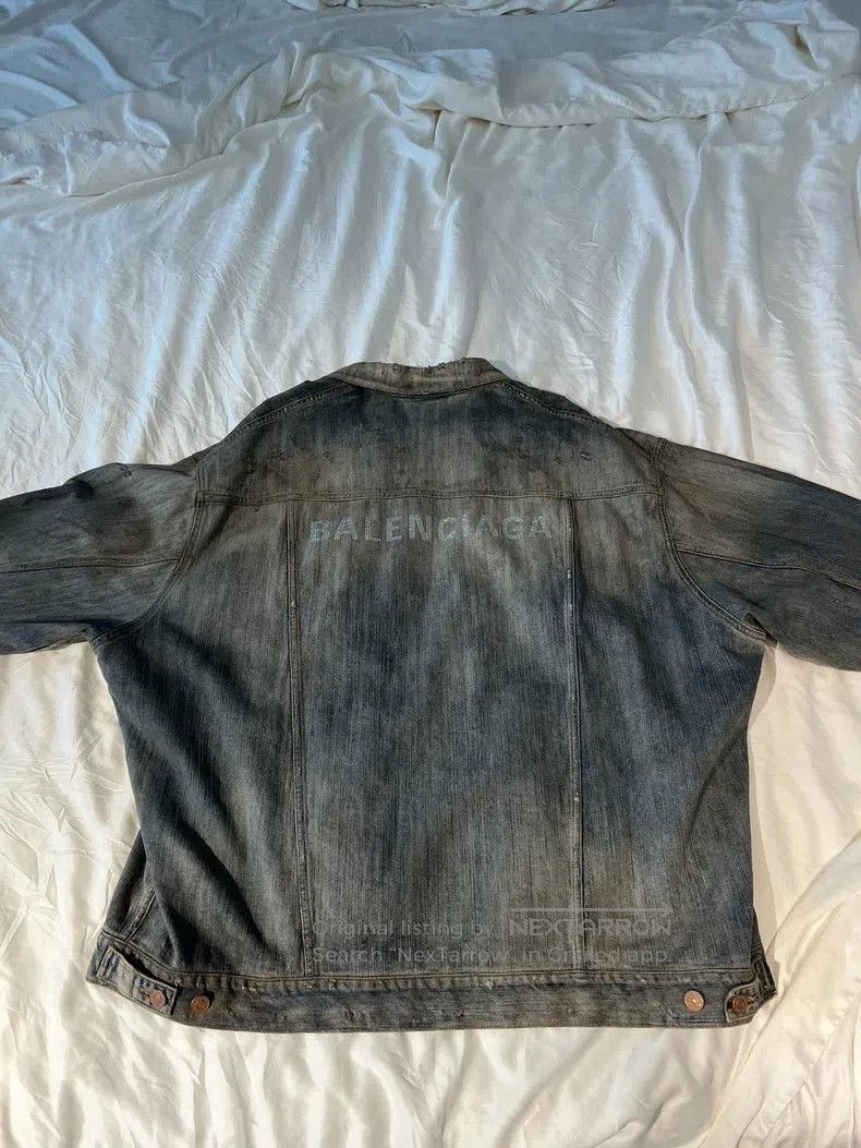 Balenciaga Balenciaga Distressed Denim Jacket. Size US M / EU 48-50 / 2 - 5 Thumbnail