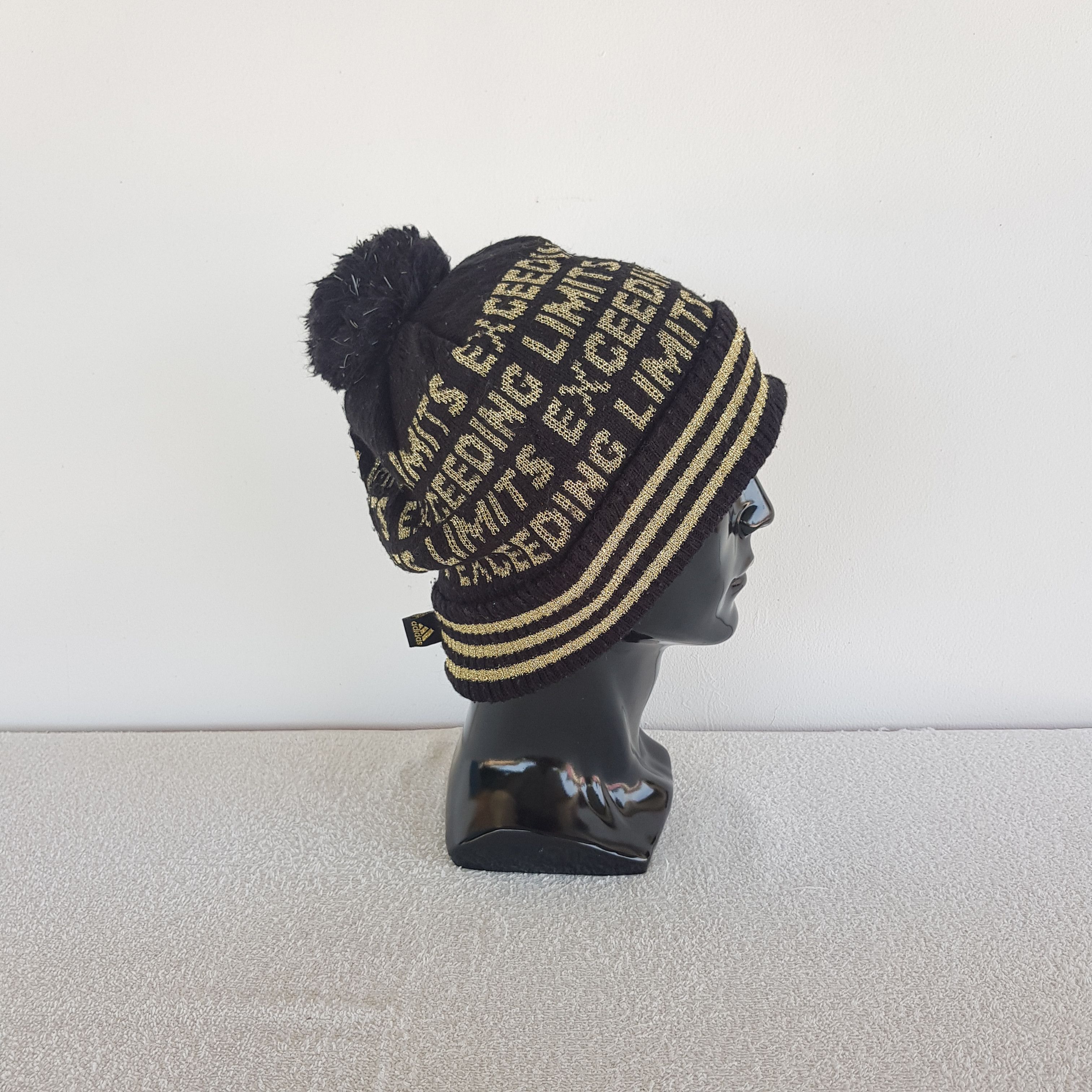 Adidas Vintage Adidas Beanie Limits Exceeding Pom Pom Snow Caps Hat Size ONE SIZE - 3 Thumbnail