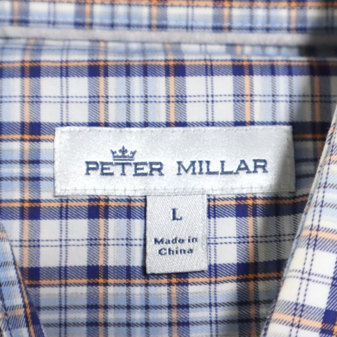 Peter Millar Peter Millar Alister Tartan Plaid Dress Blue Men's L Shirt Size 42R - 5 Thumbnail