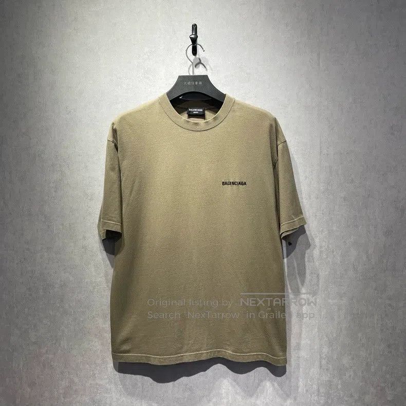 Balenciaga Balenciaga Logo Embroidered Olive Green Short Sleeve Size US M / EU 48-50 / 2 - 1 Thumbnail