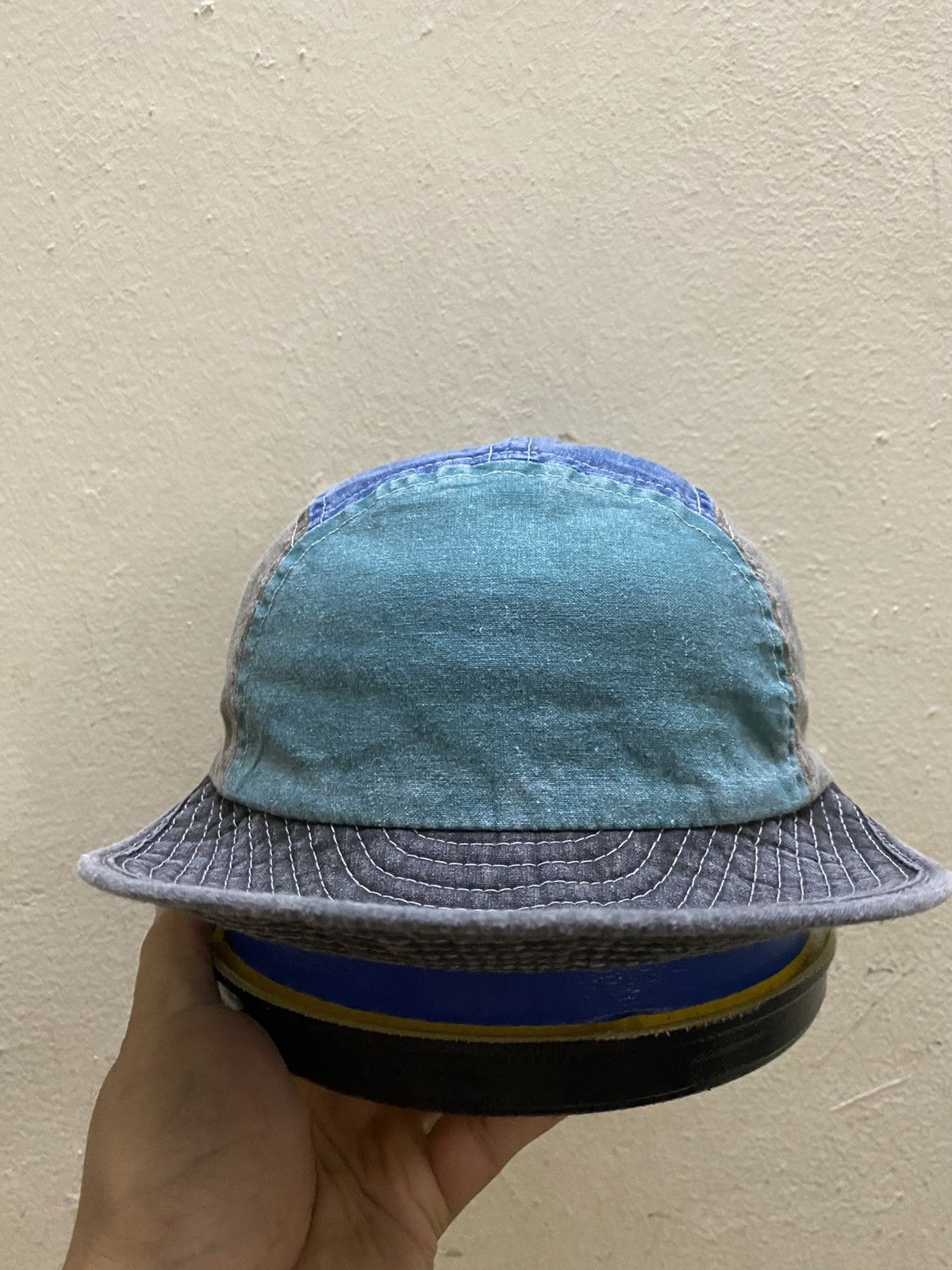 Indigo × Japanese Brand × Momotaro Jeans Made In Japan Multicolor Denim Mechanic Like Kapital Hat Size ONE SIZE - 1 Thumbnail