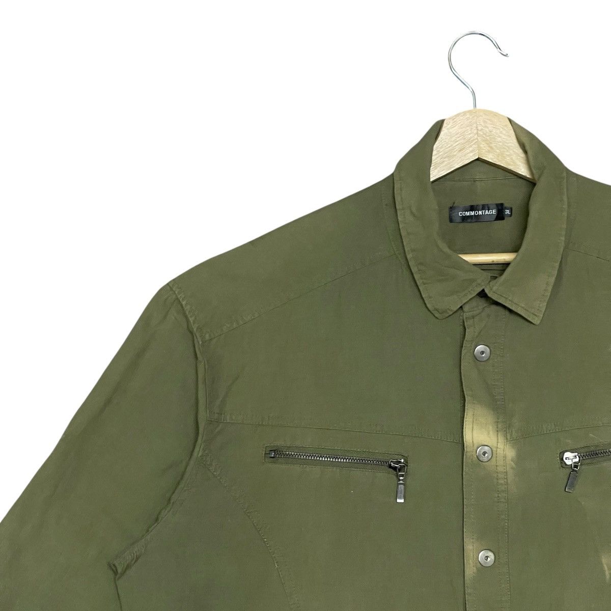 Japanese Brand Vintage Commontage 3/4 Sleeve 100% Silk Utility Army Shirt Size US XXL / EU 58 / 5 - 5 Thumbnail