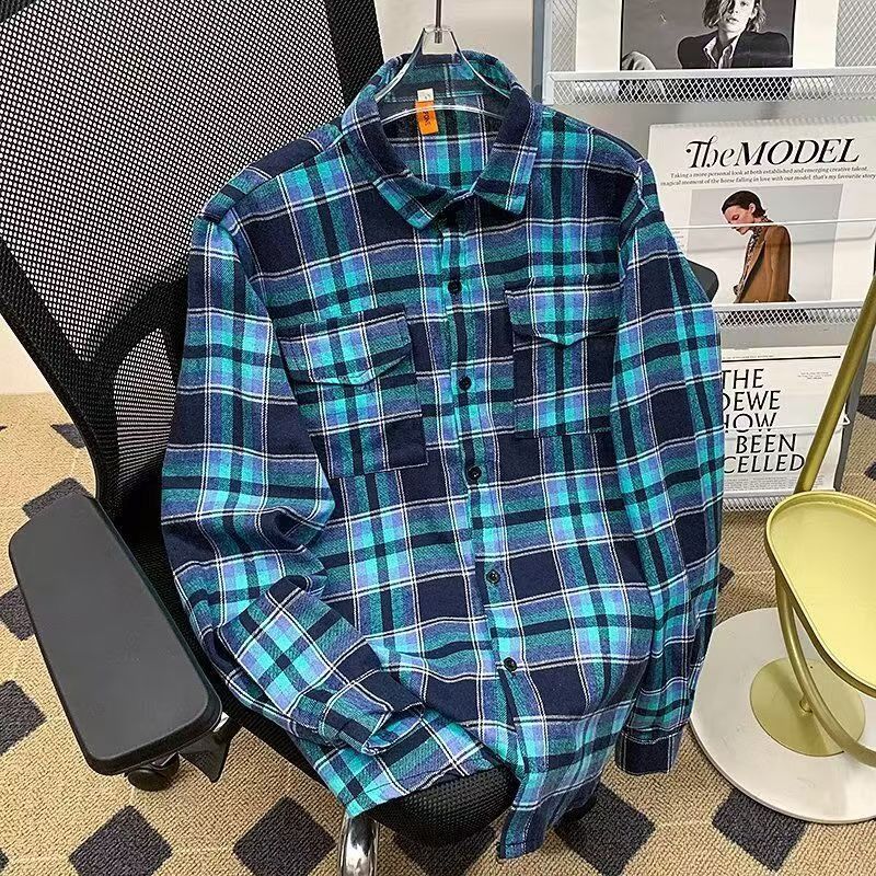 Vintage Teal & Navy Plaid Flannel Button-Up Size US M / EU 48-50 / 2 - 2 Thumbnail