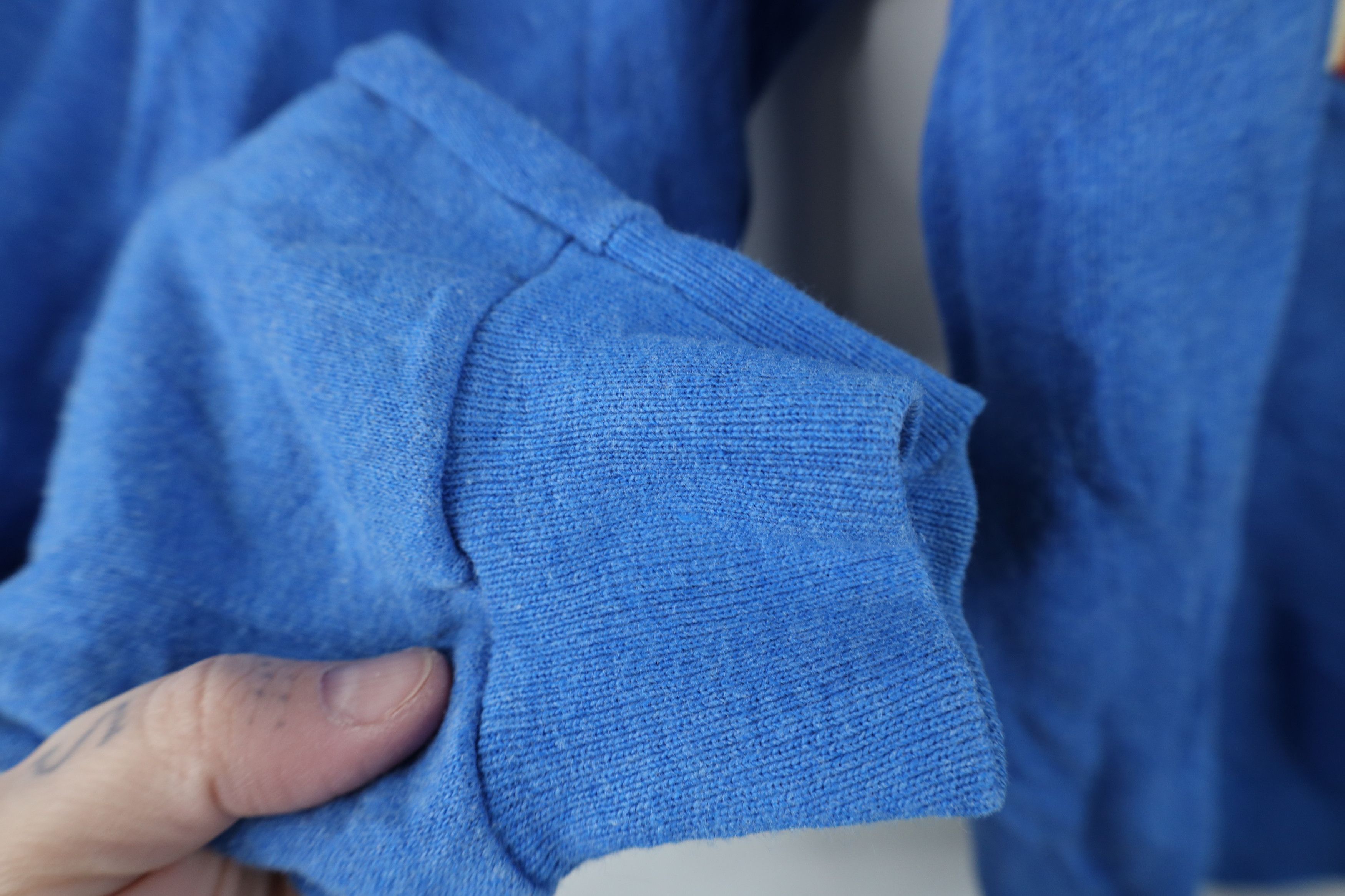 Vintage Vintage 80s Streetwear Popcorn Collared Sweatshirt Blue USA Size L / US 10 / IT 46 - 12 Thumbnail